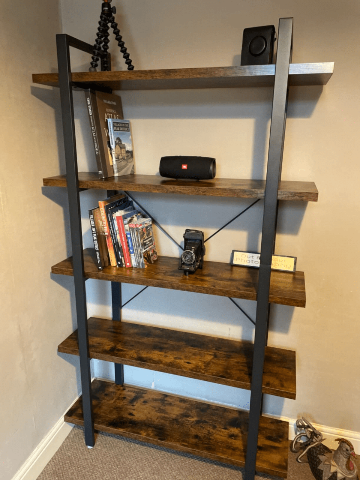 Large Industrial Bookcase Wood Vintage Heavy Duty Storage Unit Display Bookshelf - Home and Garden Furniture Shop - rustic - furniture