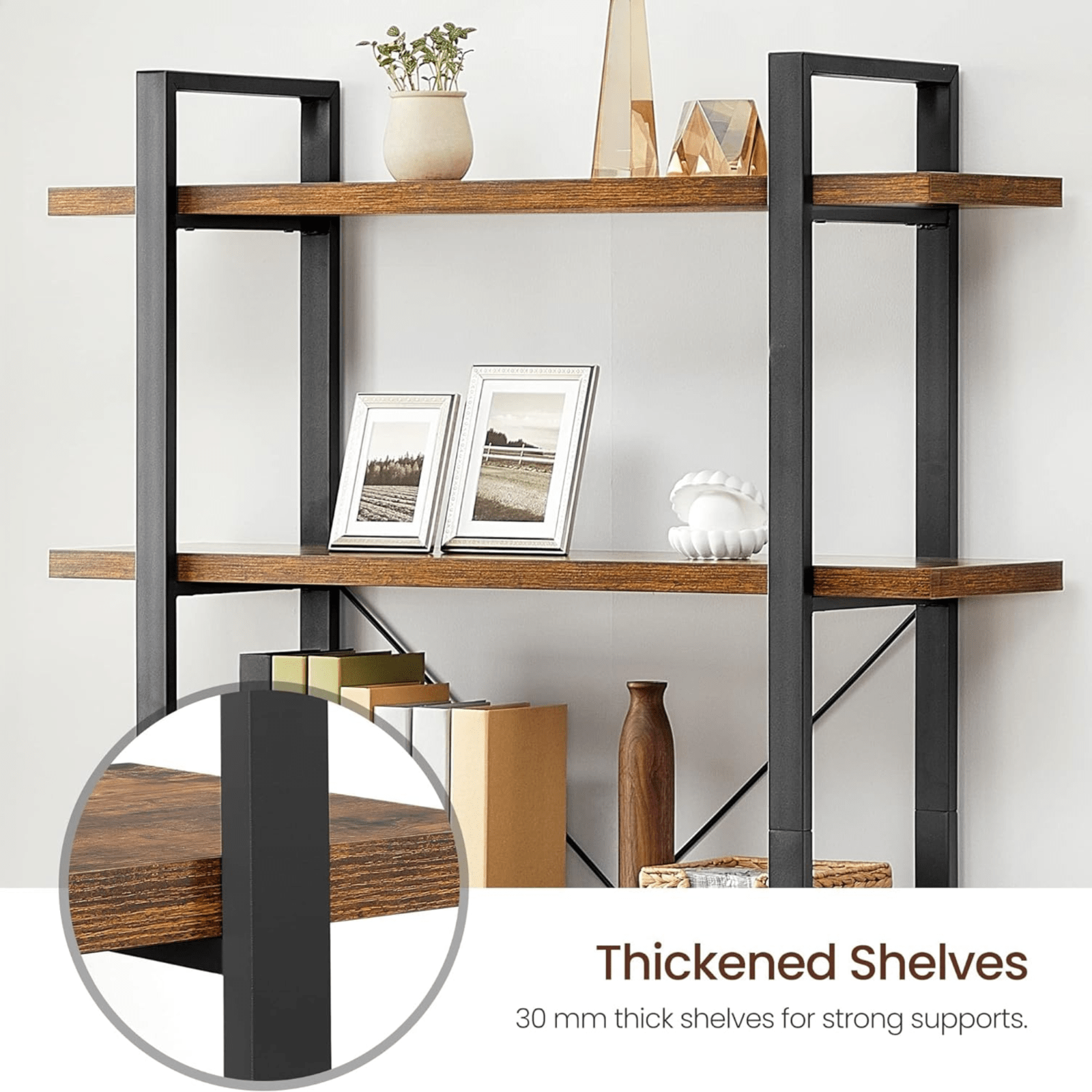 Large Industrial Bookcase Wood Vintage Heavy Duty Storage Unit Display Bookshelf - Home and Garden Furniture Shop - rustic - furniture