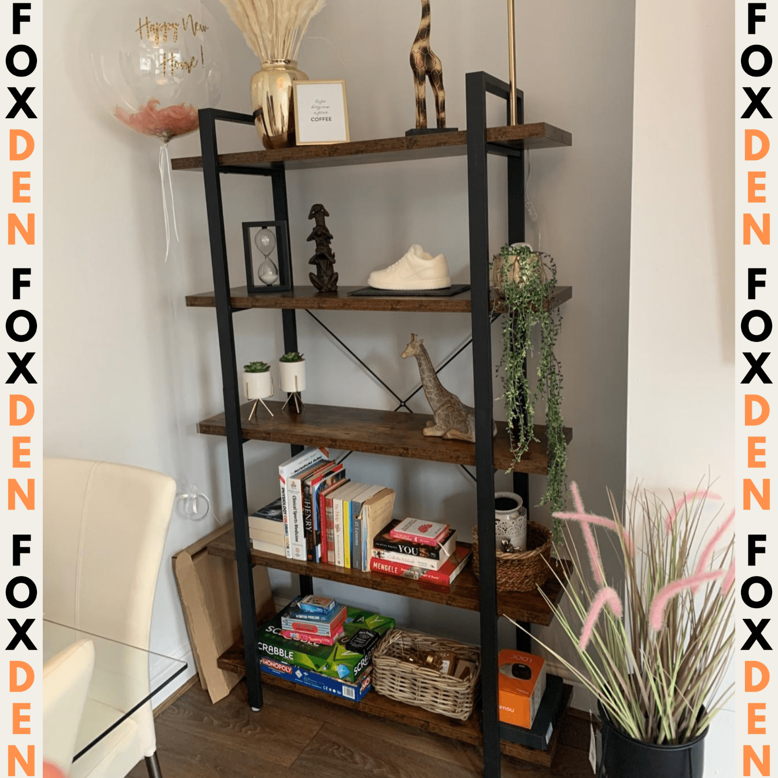 Large Industrial Bookcase Wood Vintage Heavy Duty Storage Unit Display Bookshelf - Home and Garden Furniture Shop - rustic - furniture