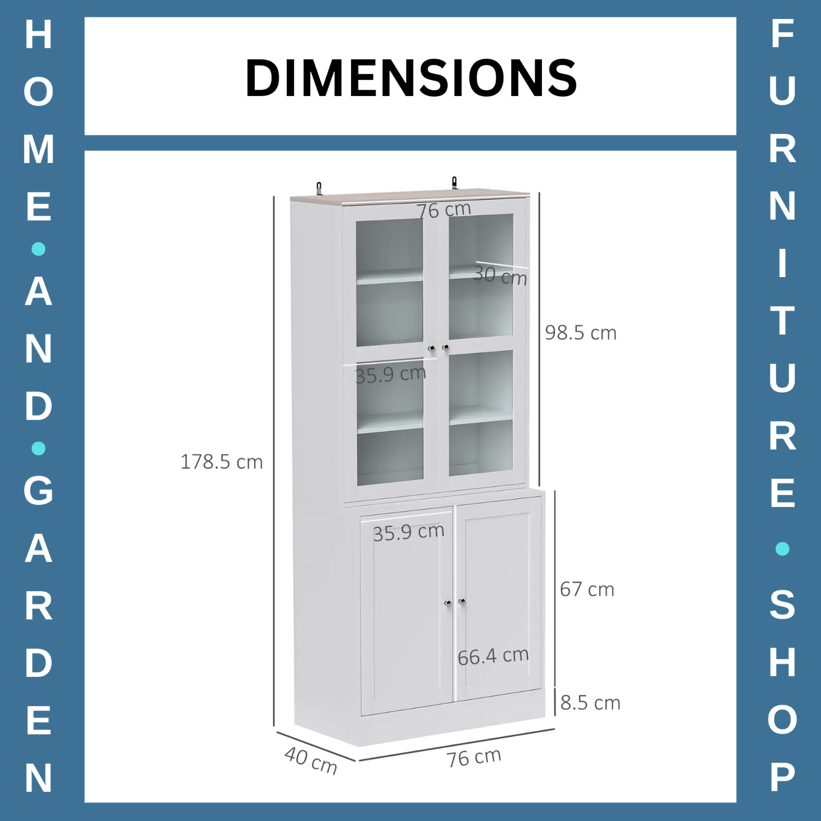 Large Kitchen Larder Cabinet Bookcase Display Storage Doors Adjustable Shelves - Home and Garden Furniture Shop - rustic - furniture