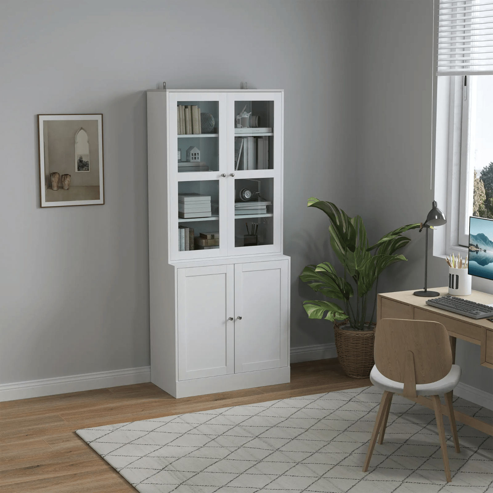 Large Kitchen Larder Cabinet Bookcase Display Storage Doors Adjustable Shelves - Home and Garden Furniture Shop - rustic - furniture