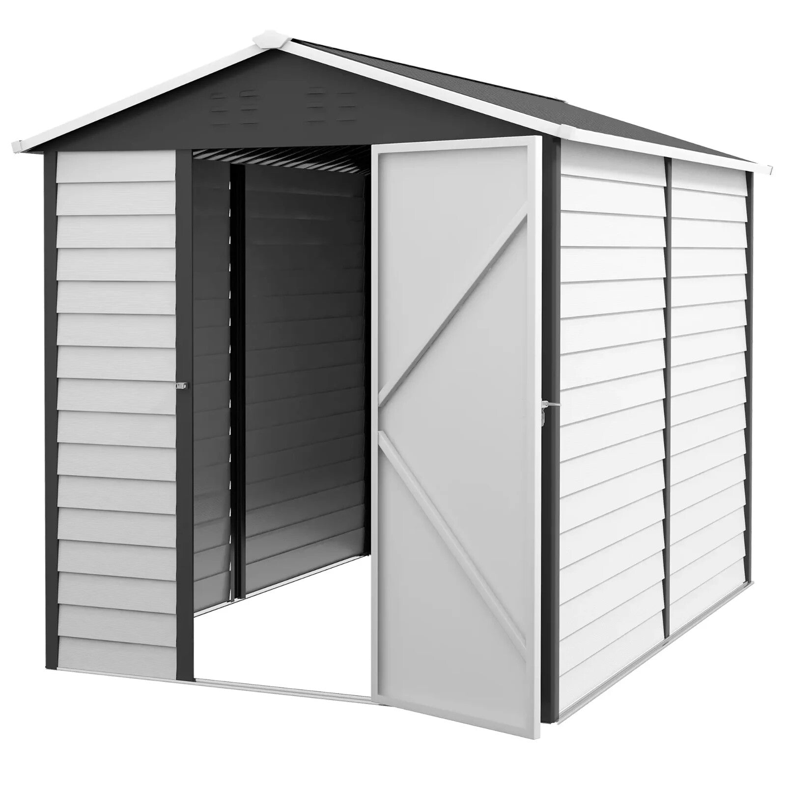 Large Lockable Metal Garden Shed 6 x 9 Outdoor Patio Tool Storage Shed Outhouse - Home and Garden Furniture Shop - rustic - furniture