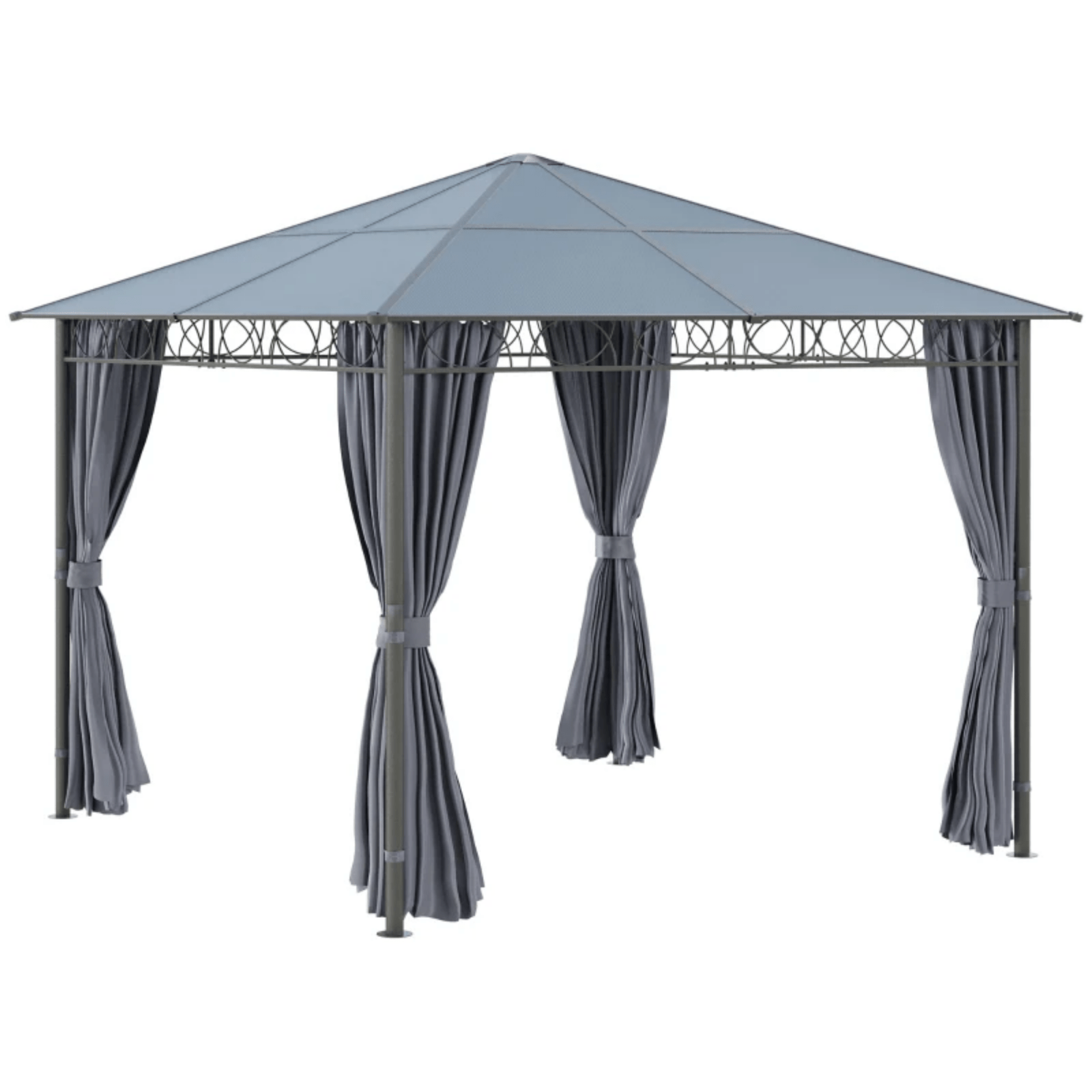 Large Metal Frame Gazebo with Sides Garden Privacy Walls Heavy Duty Hardtop Roof - Home and Garden Furniture Shop - #rustic - furniture#