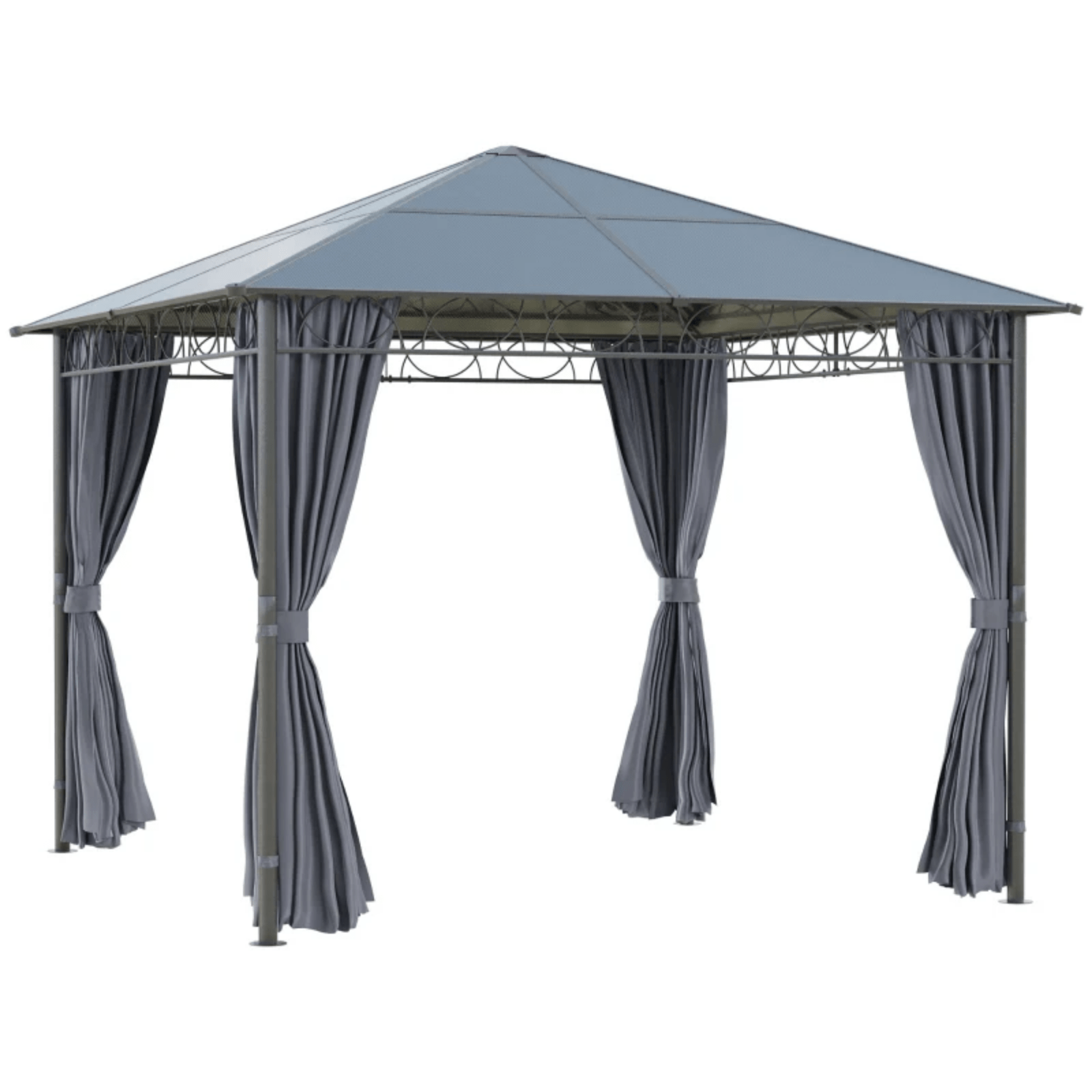 Large Metal Frame Gazebo with Sides Garden Privacy Walls Heavy Duty Hardtop Roof - Home and Garden Furniture Shop - #rustic - furniture#