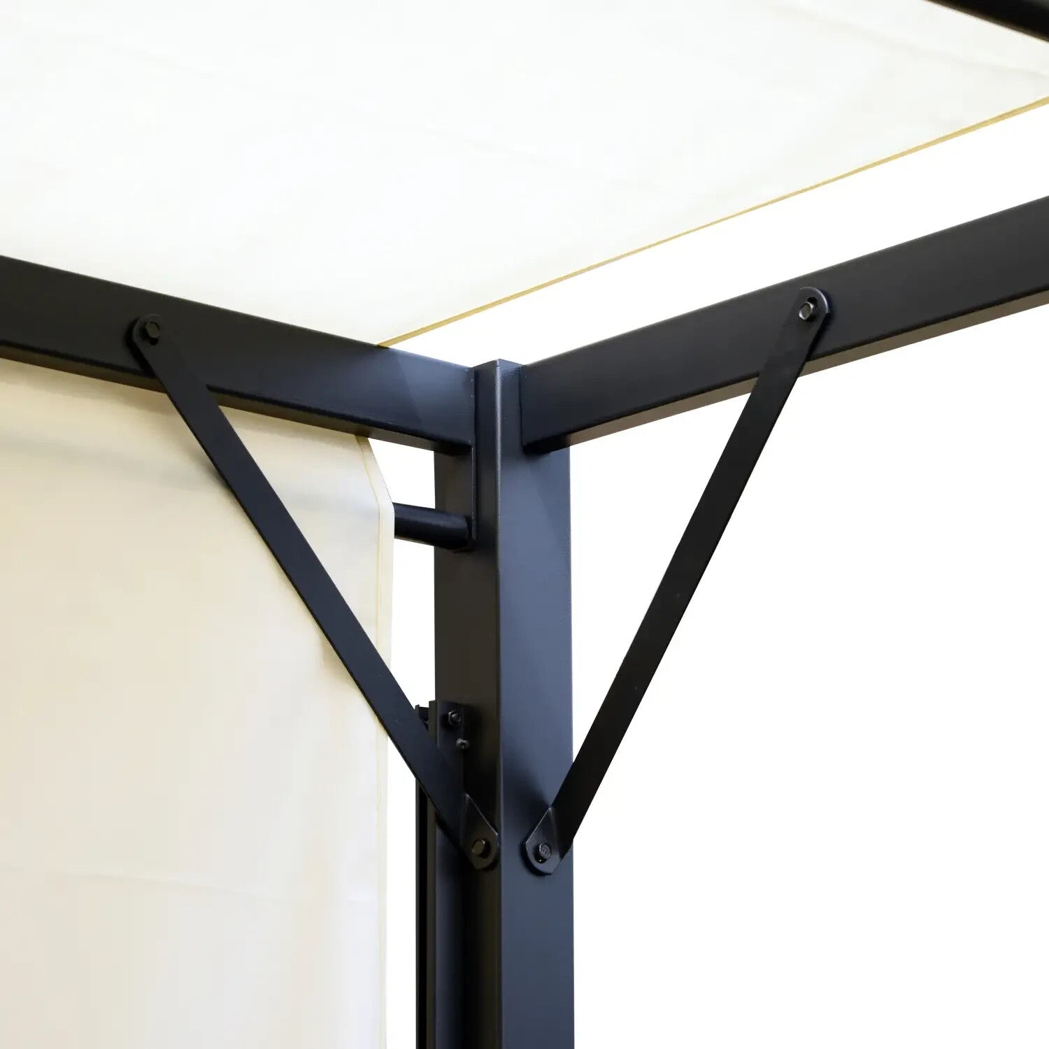 Large Metal Garden Pergola 3x3m Retractable Sun Shade Patio Garden Gazebo Canopy - Home and Garden Furniture Shop - rustic - furniture