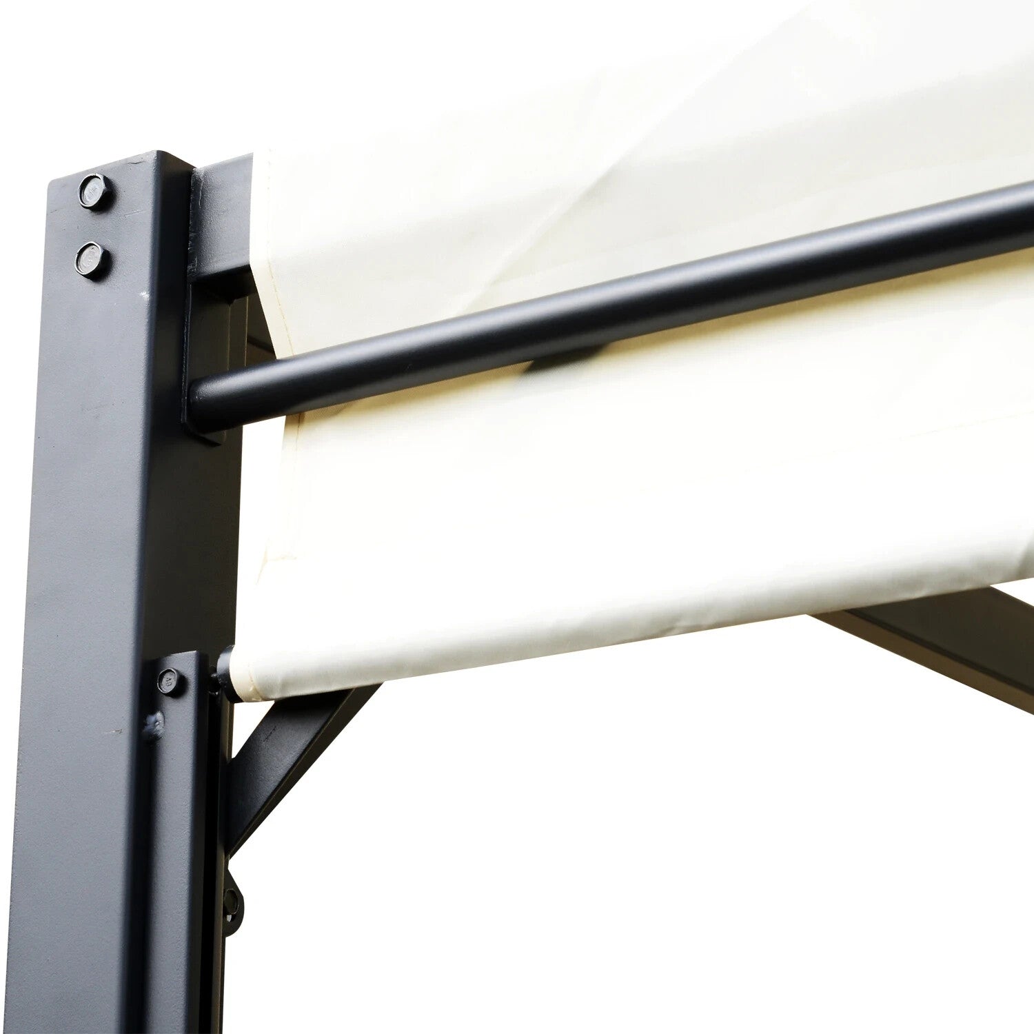 Large Metal Garden Pergola 3x3m Retractable Sun Shade Patio Garden Gazebo Canopy - Home and Garden Furniture Shop - rustic - furniture