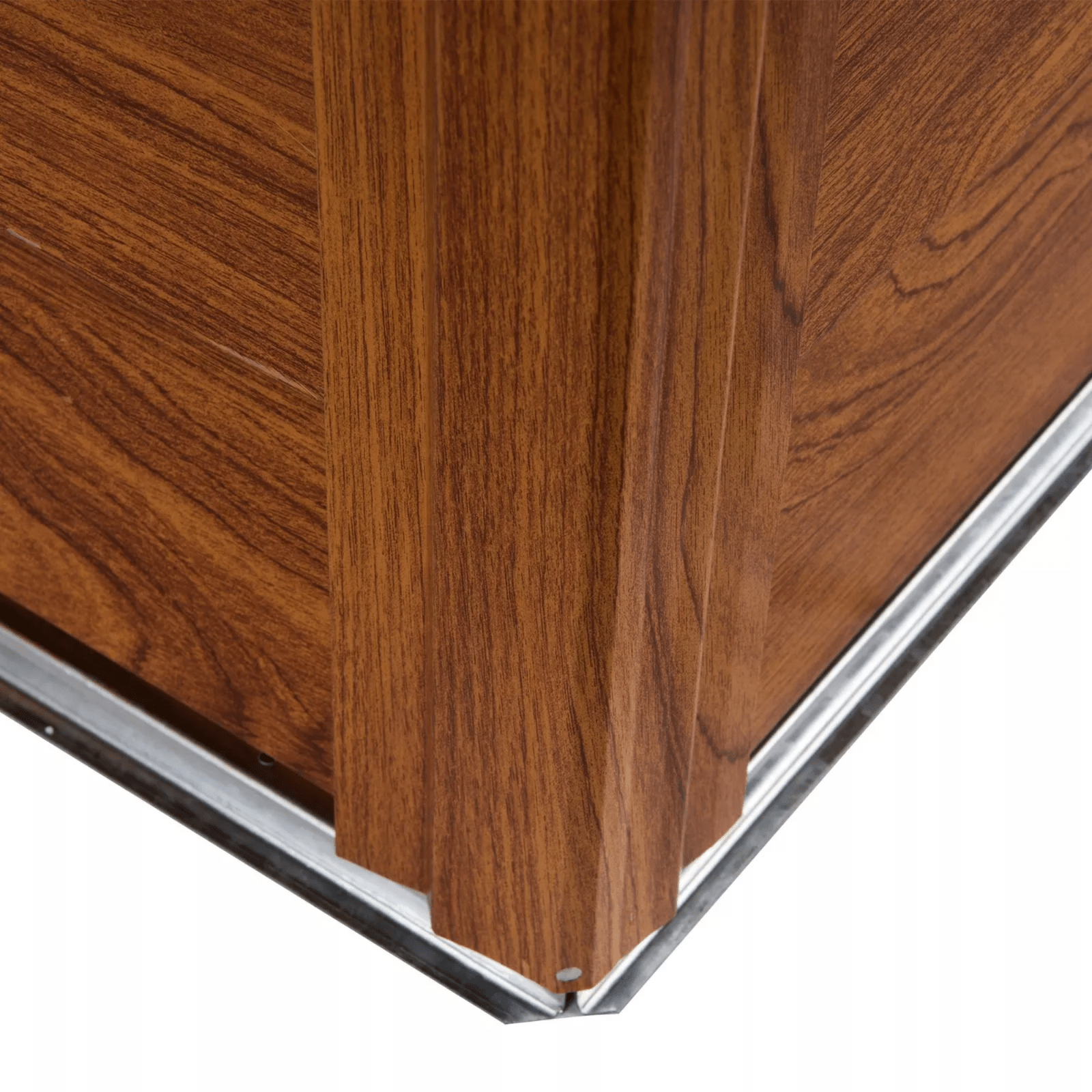 Large Metal Garden Shed 9 x 6ft Wood Effect Tool Storage Sliding Door with Lock - Home and Garden Furniture Shop - rustic - furniture