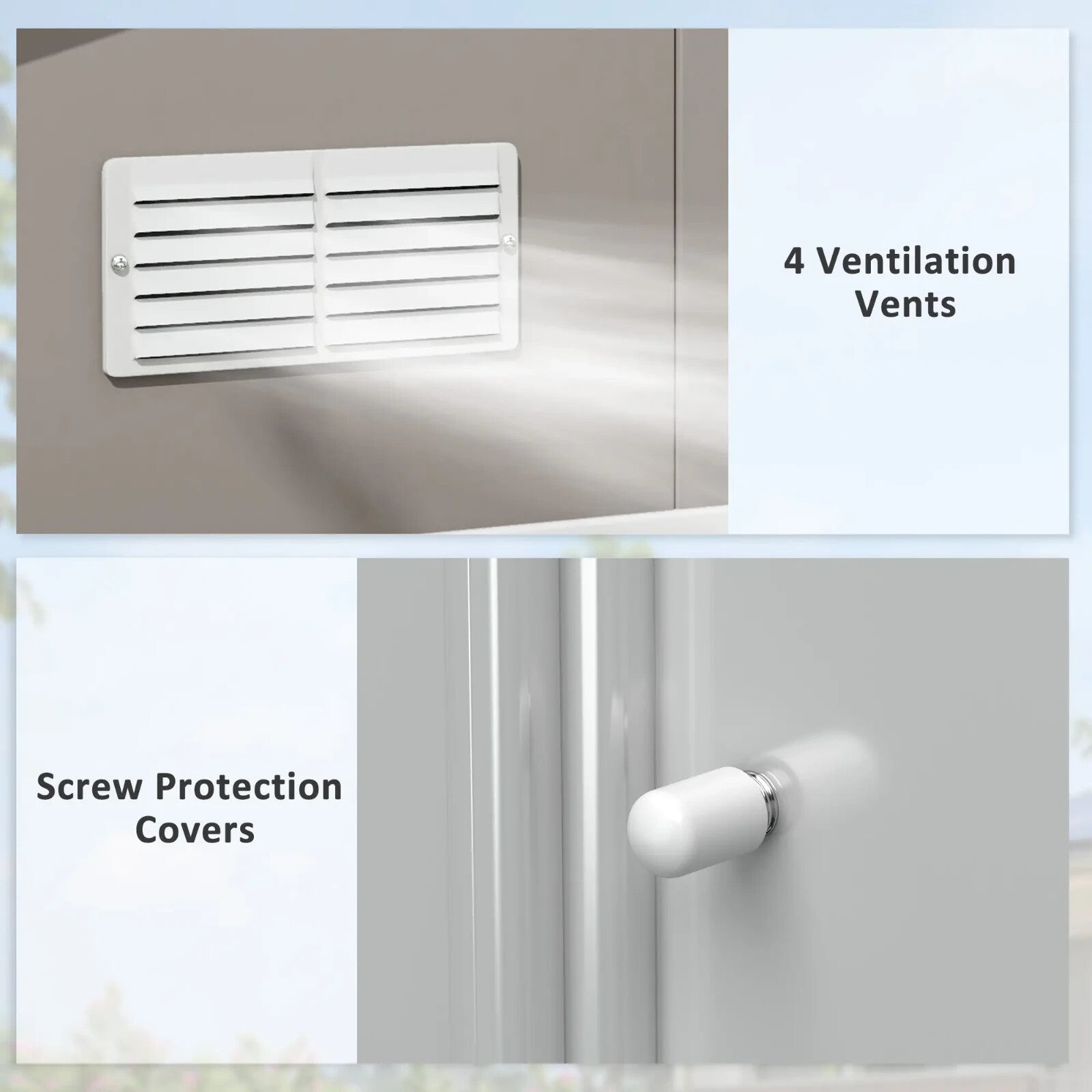 Large Metal Garden Shed Storage with Foundation Kit & Vents Grey Doors 13 x 11ft - Home and Garden Furniture Shop - rustic - furniture