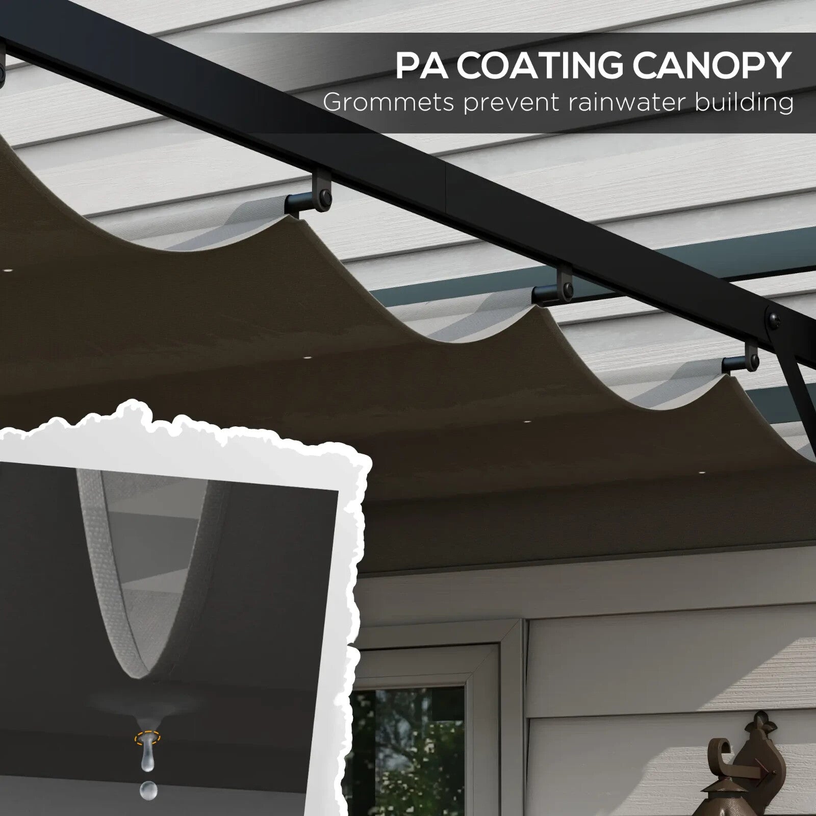 Large Metal Pergola with Retractable Roof 3 x 4m Garden Gazebo Patio Shade Cover - Home and Garden Furniture Shop - rustic - furniture