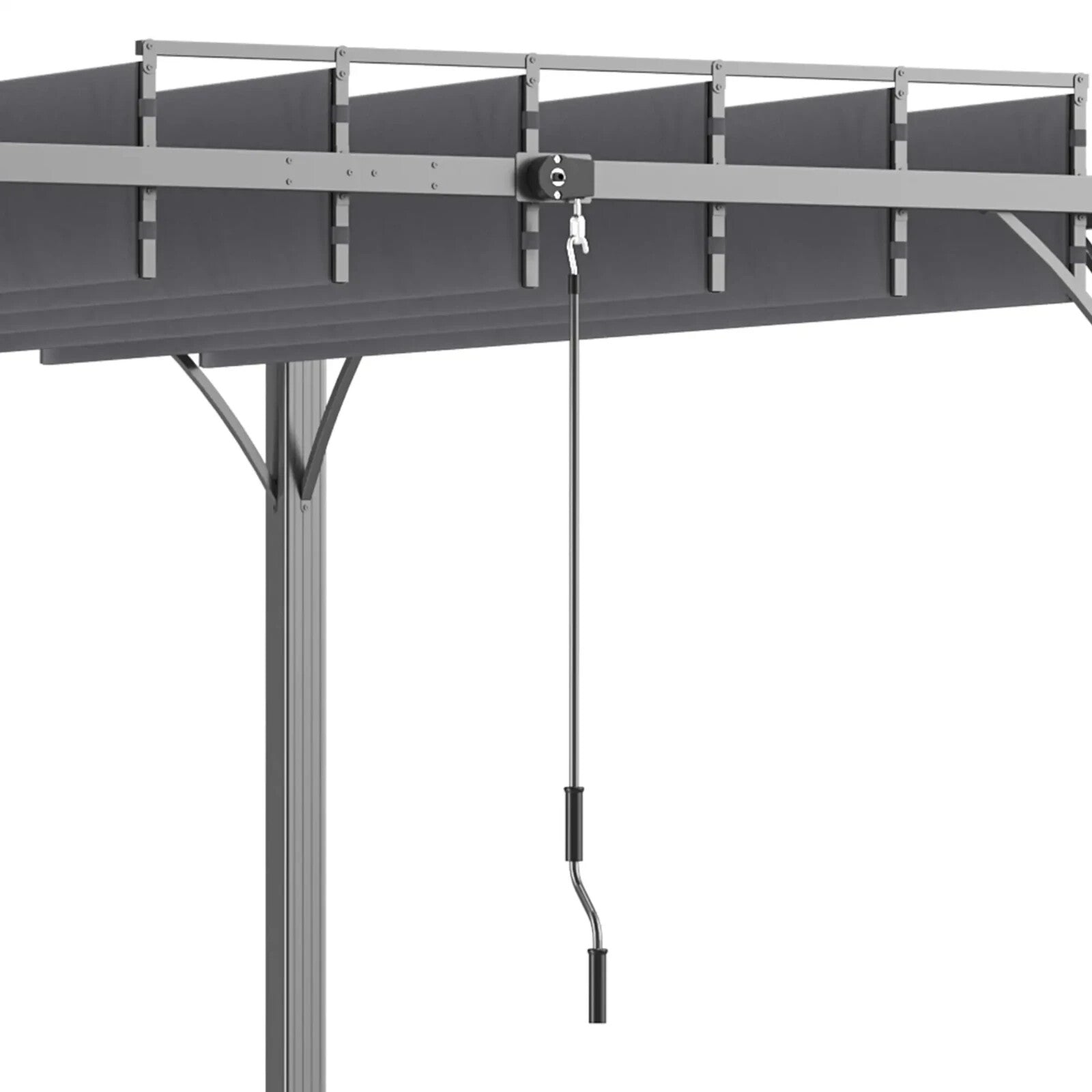 Large Metal Pergola with Retractable Roof 4 x 3m Outdoor Louvered Gazebo Grey - Home and Garden Furniture Shop - rustic - furniture