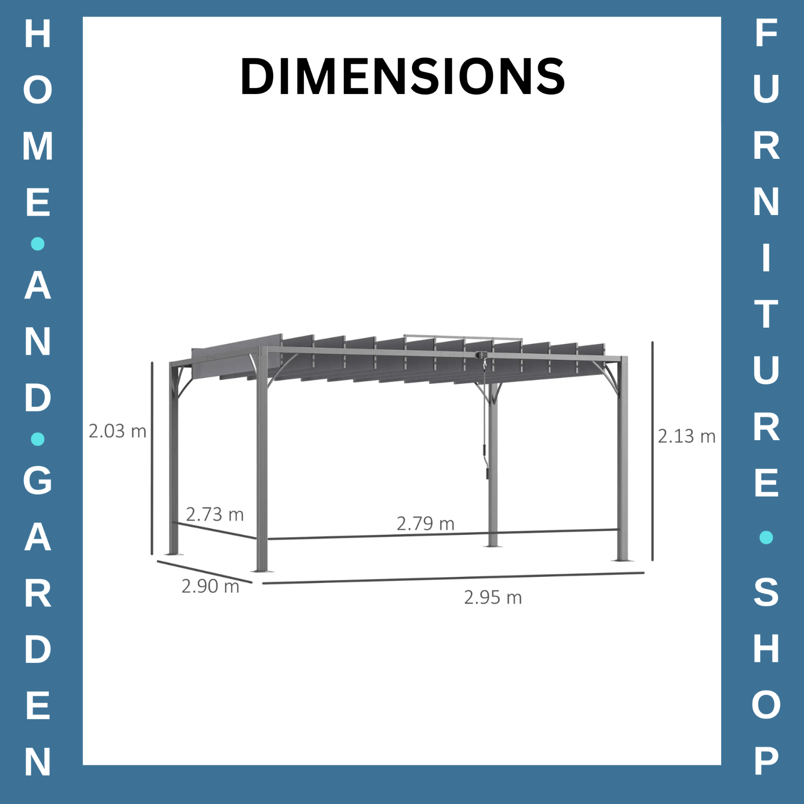 Large Metal Pergola with Retractable Roof 4 x 3m Outdoor Louvered Gazebo Grey - Home and Garden Furniture Shop - rustic - furniture