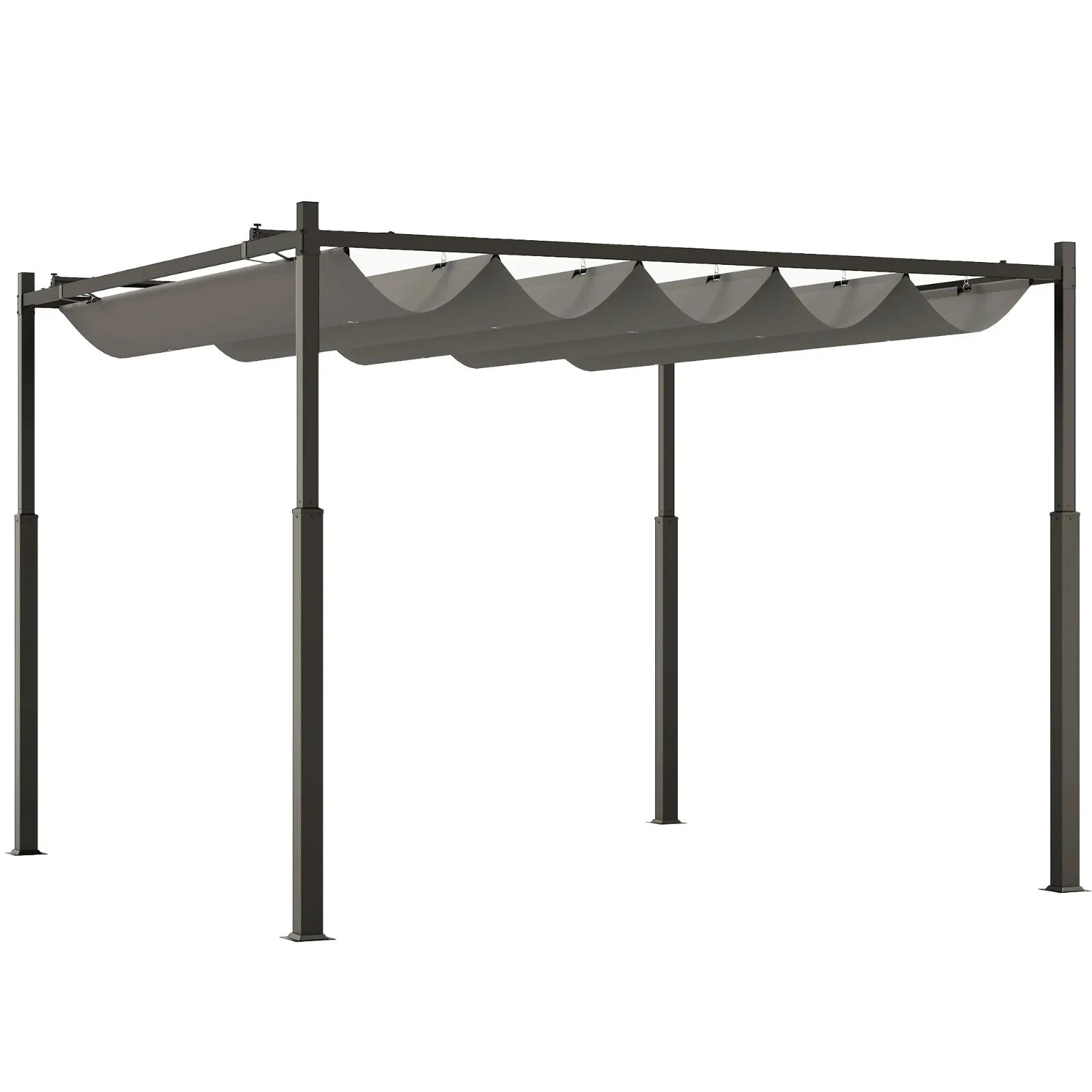 Large Metal Pergola with Roof Heavy Duty Frame 3m Patio Gazebo Shelter Canopy - Home and Garden Furniture Shop - rustic - furniture