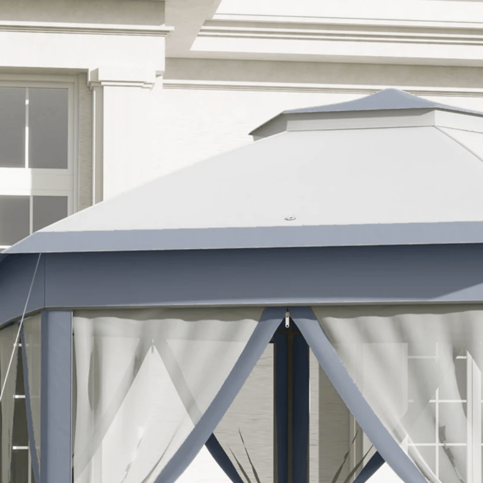 Large Outdoor Garden Hexagon Pop Up Gazebo Sides 4x 4m Heavy Duty Cover Curtains - Home and Garden Furniture Shop - #rustic - furniture#