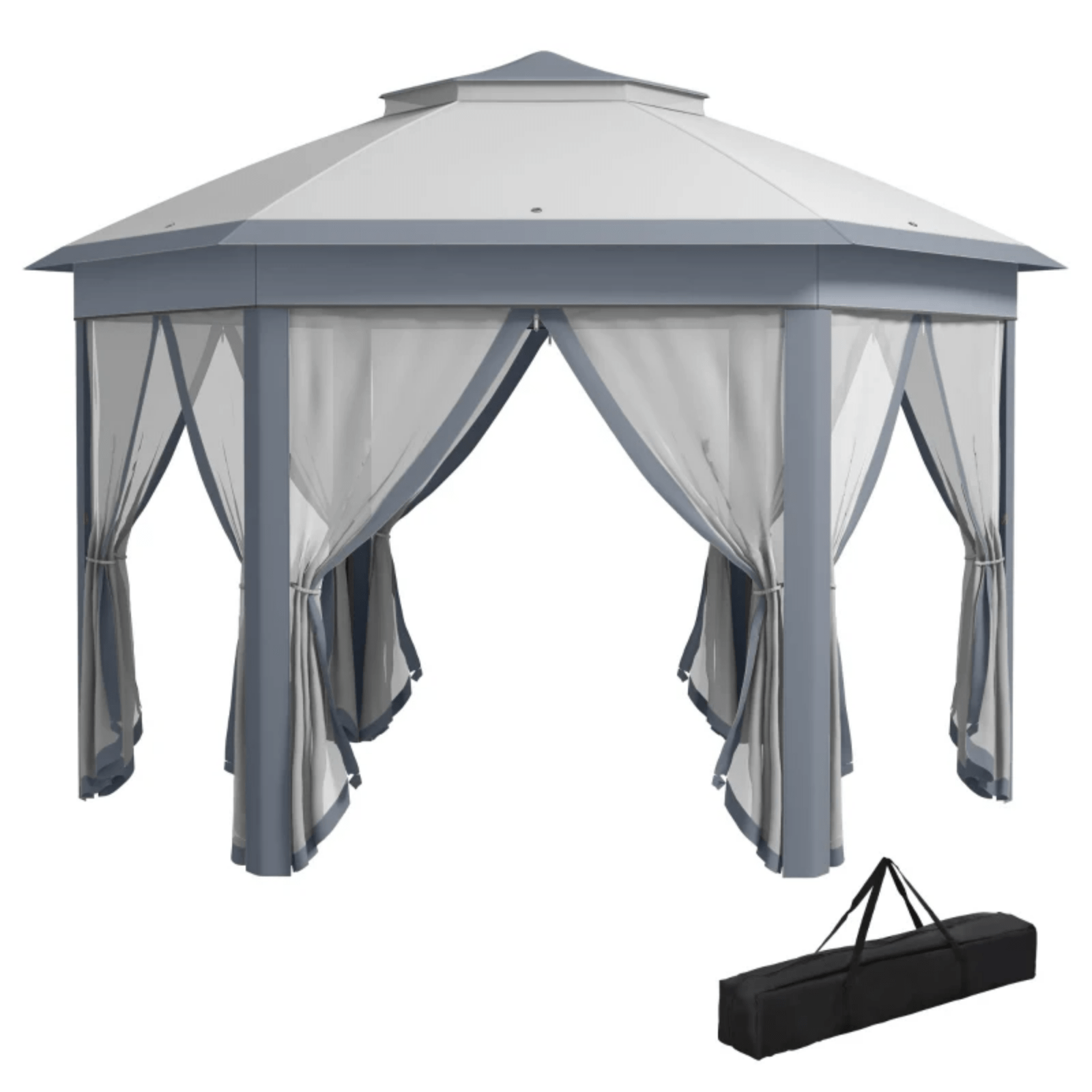 Large Outdoor Garden Hexagon Pop Up Gazebo Sides 4x 4m Heavy Duty Cover Curtains - Home and Garden Furniture Shop - #rustic - furniture#