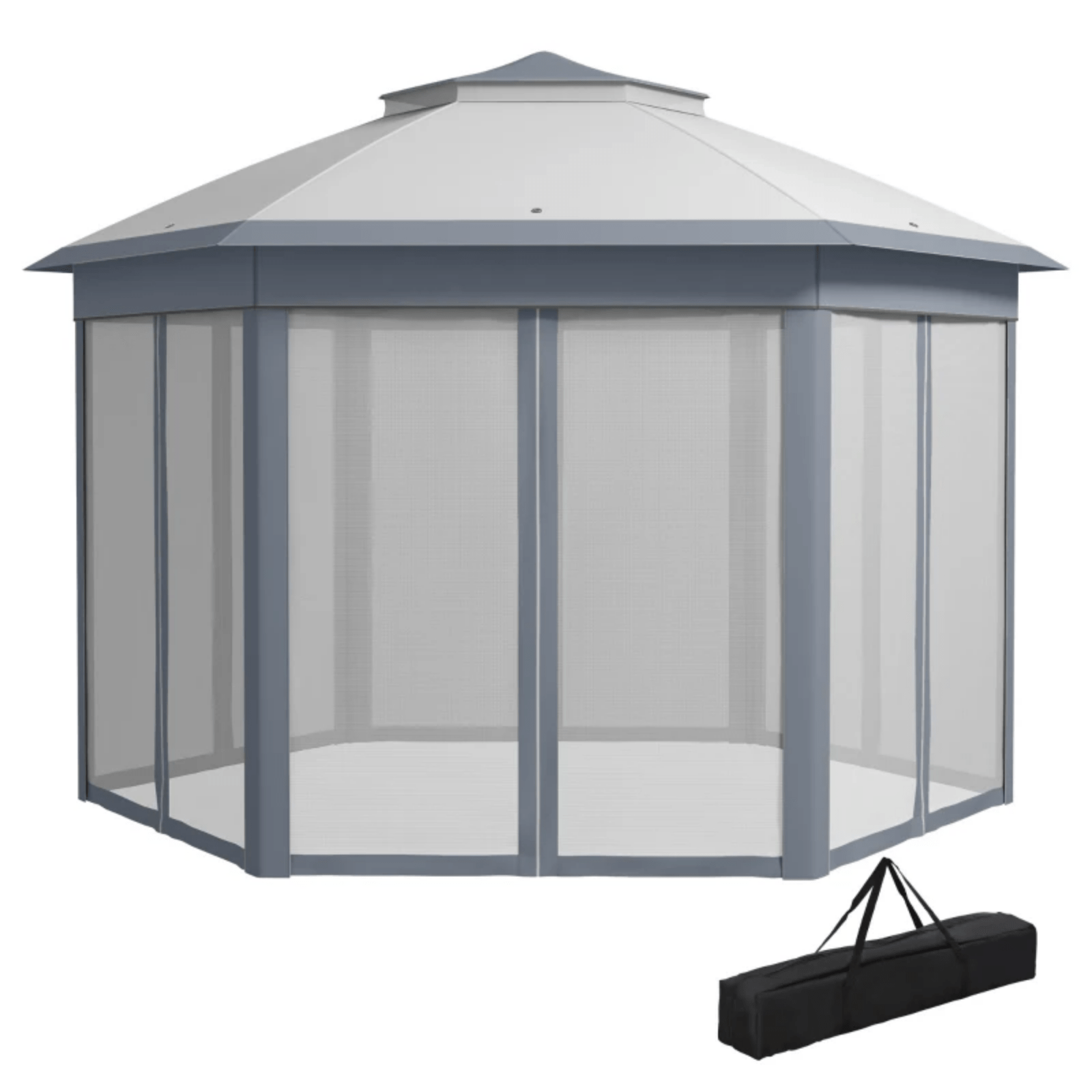 Large Outdoor Garden Hexagon Pop Up Gazebo Sides 4x 4m Heavy Duty Cover Curtains - Home and Garden Furniture Shop - #rustic - furniture#