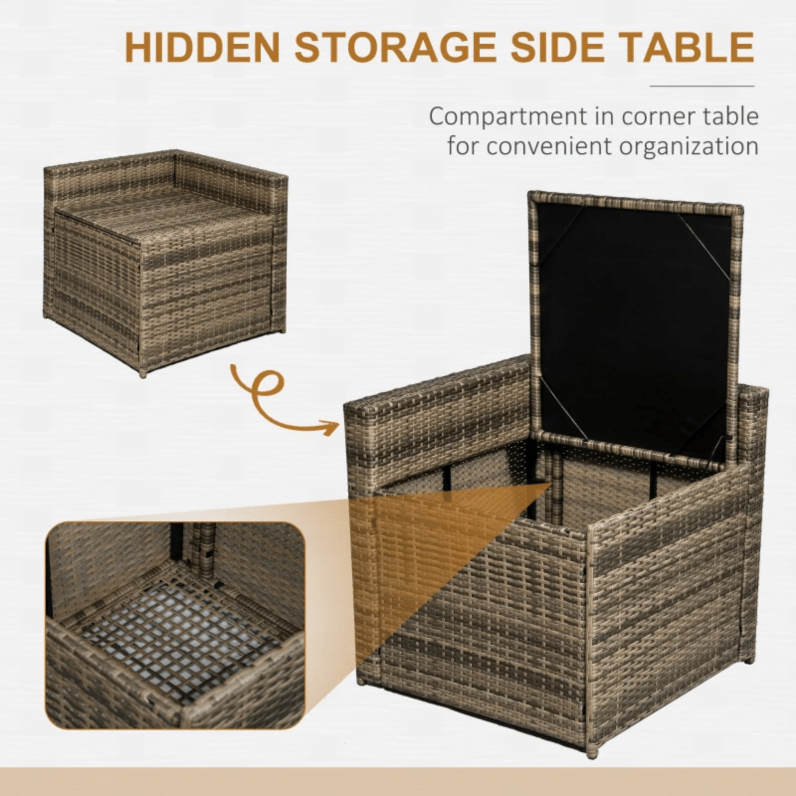 Large Patio Rattan Corner Sofa Set Garden Furniture Side Table Cushion 12 Seater - Home and Garden Furniture Shop - rustic - furniture