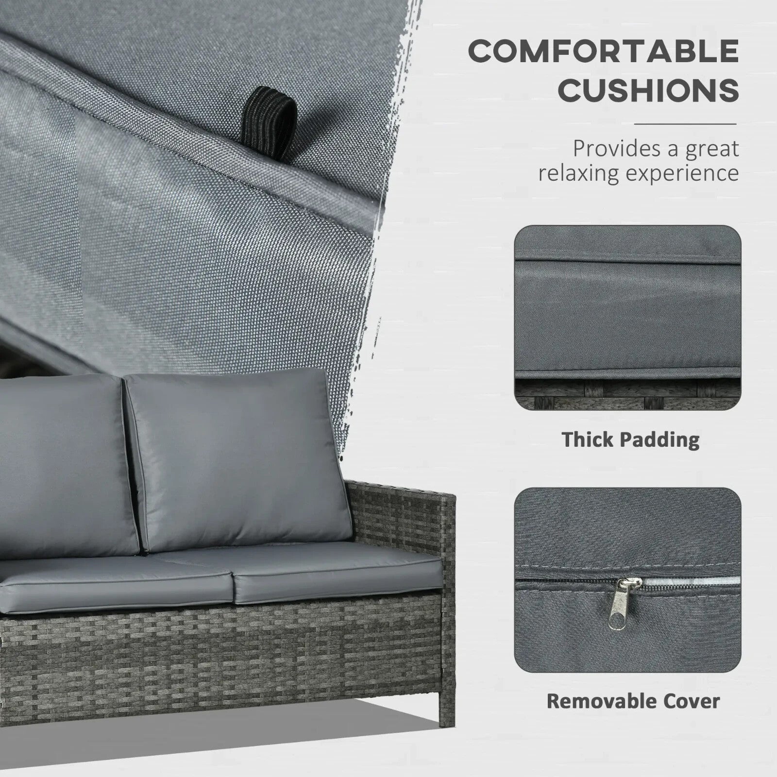 Large Patio Rattan Sofa Garden Furniture Set Armchairs Footstools Fire Pit Table - Home and Garden Furniture Shop - rustic - furniture