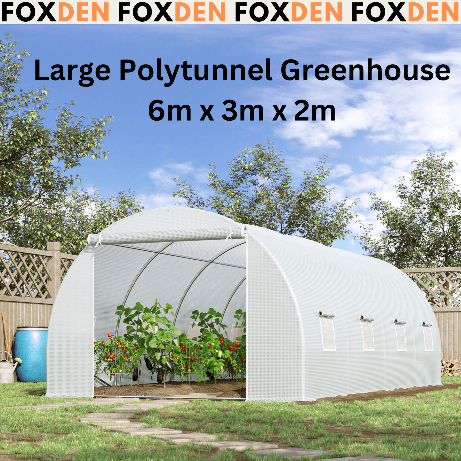 Large Polytunnel Greenhouse Walk In Plant Tent Metal Frame Outdoor Grow House - Home and Garden Furniture Shop - #rustic - furniture#