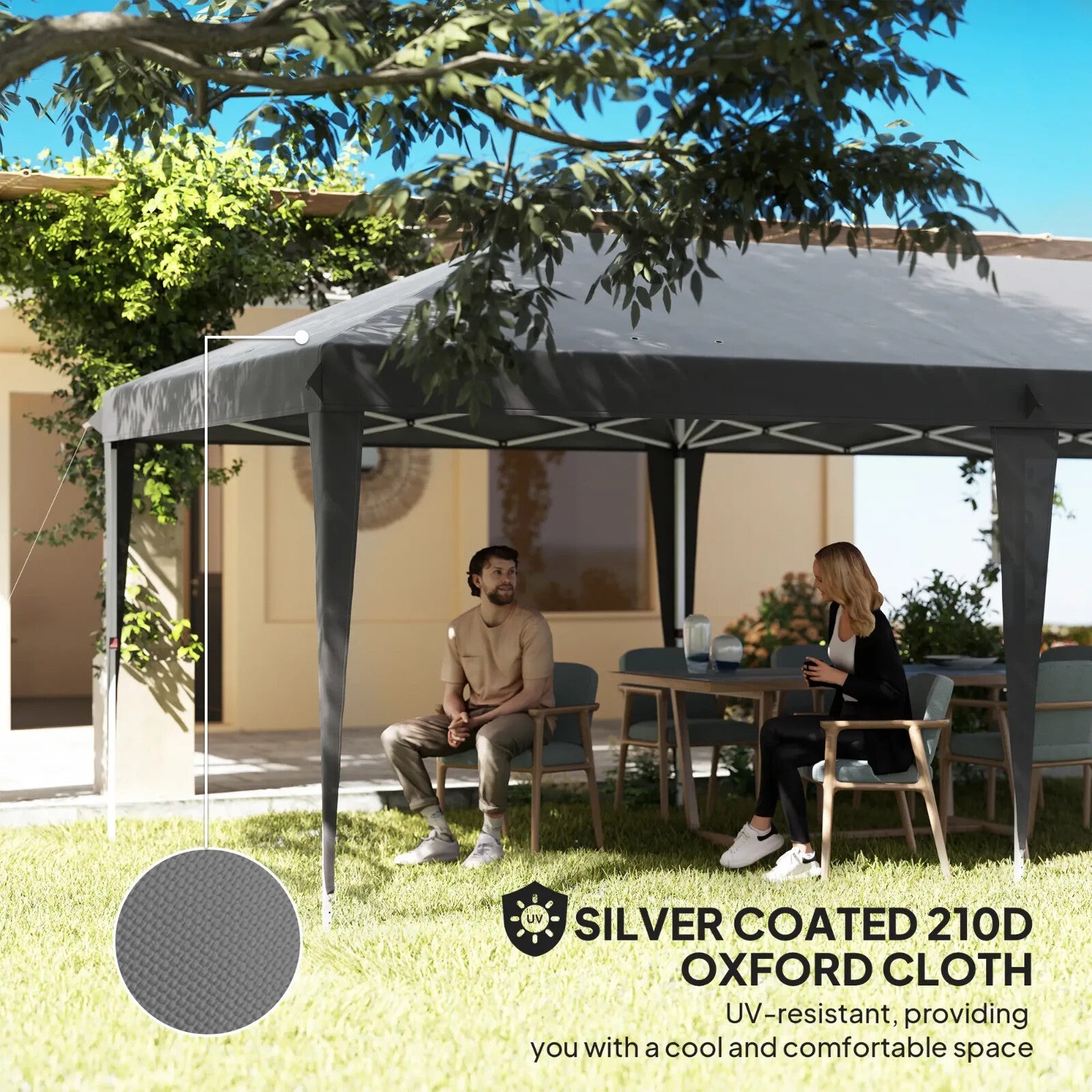 Large Pop Up Gazebo Patio Party Event Heavy Duty Marquee 6 x 3m Canopy Sun Shade - Home and Garden Furniture Shop - rustic - furniture