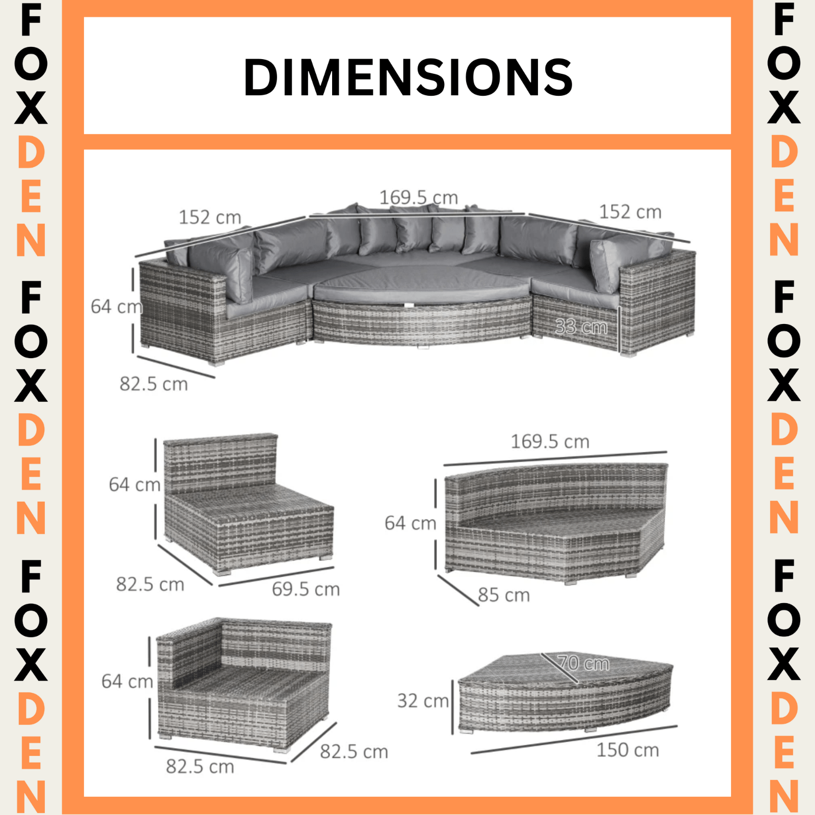 Large Rattan Corner Sofa Set Garden Patio Wicker Furniture Round Chair Cushion - Home and Garden Furniture Shop - rustic - furniture
