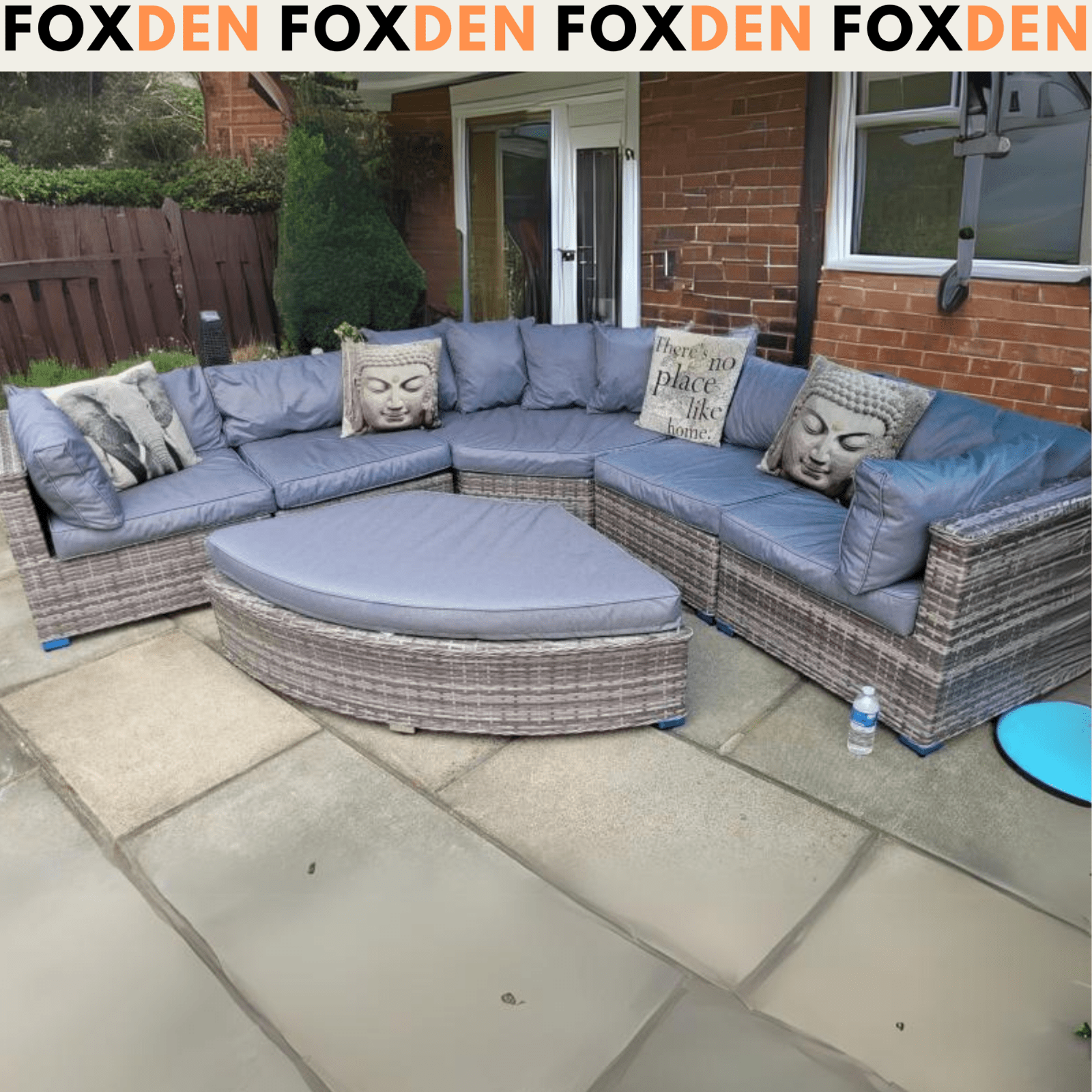 Large Rattan Corner Sofa Set Garden Patio Wicker Furniture Round Chair Cushion - Home and Garden Furniture Shop - rustic - furniture