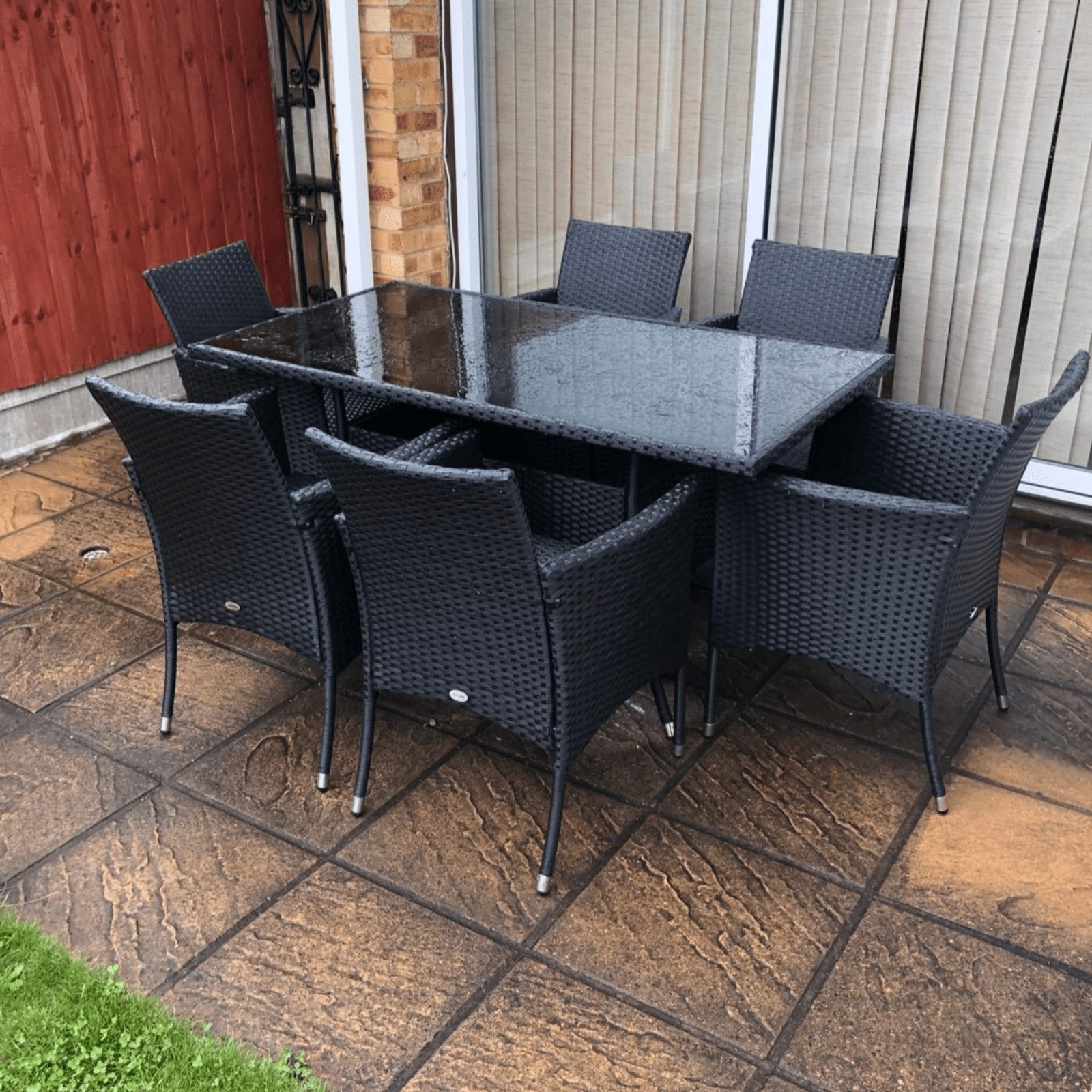 Large Rattan Dining Table and Chairs Set 6 Seater Patio Garden Furniture Seating - Home and Garden Furniture Shop - #rustic - furniture#