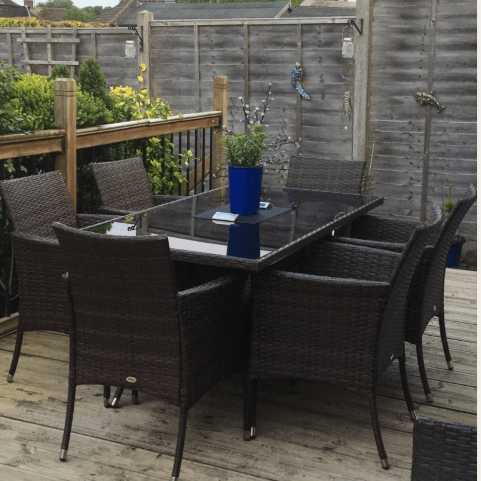 Large Rattan Dining Table and Chairs Set 6 Seater Patio Garden Furniture Seating - Home and Garden Furniture Shop - #rustic - furniture#