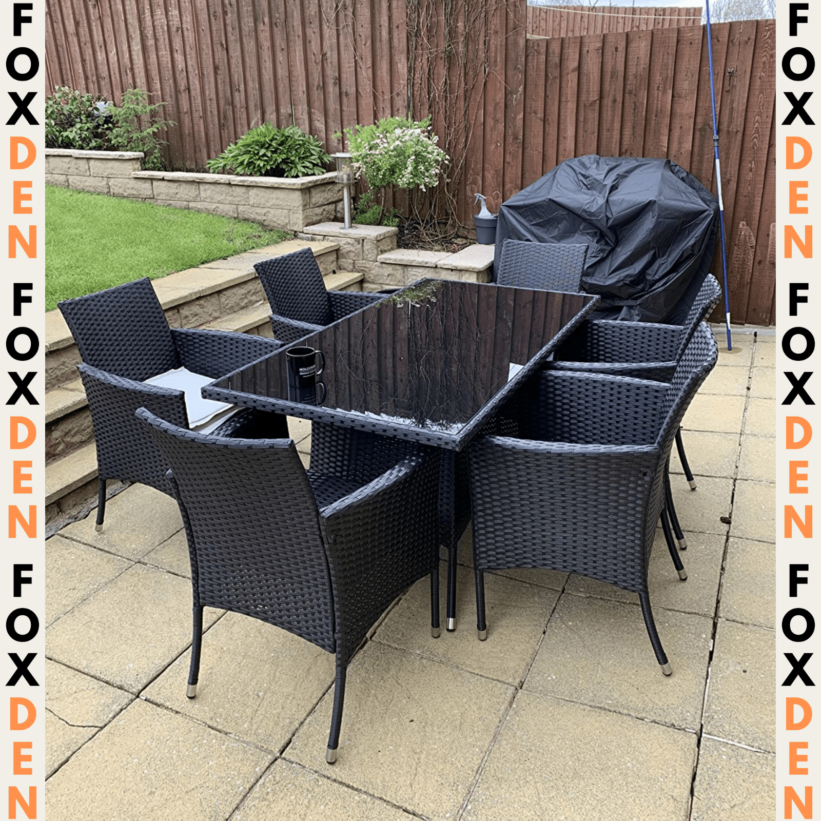 Large Rattan Dining Table and Chairs Set 6 Seater Patio Garden Furniture Seating - Home and Garden Furniture Shop - #rustic - furniture#