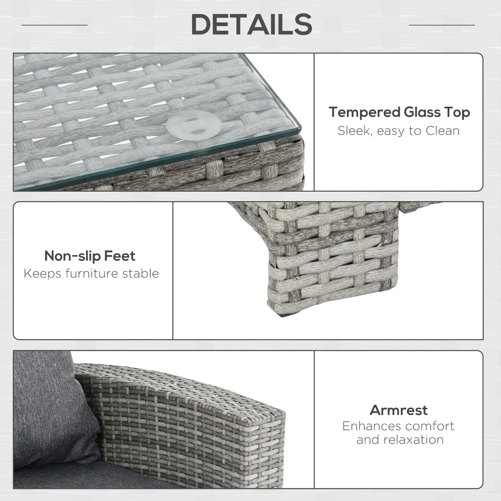 Large Rattan Patio Sofa Set Cushion Outdoor Garden Furniture Table Armchairs Set - Home and Garden Furniture Shop - rustic - furniture