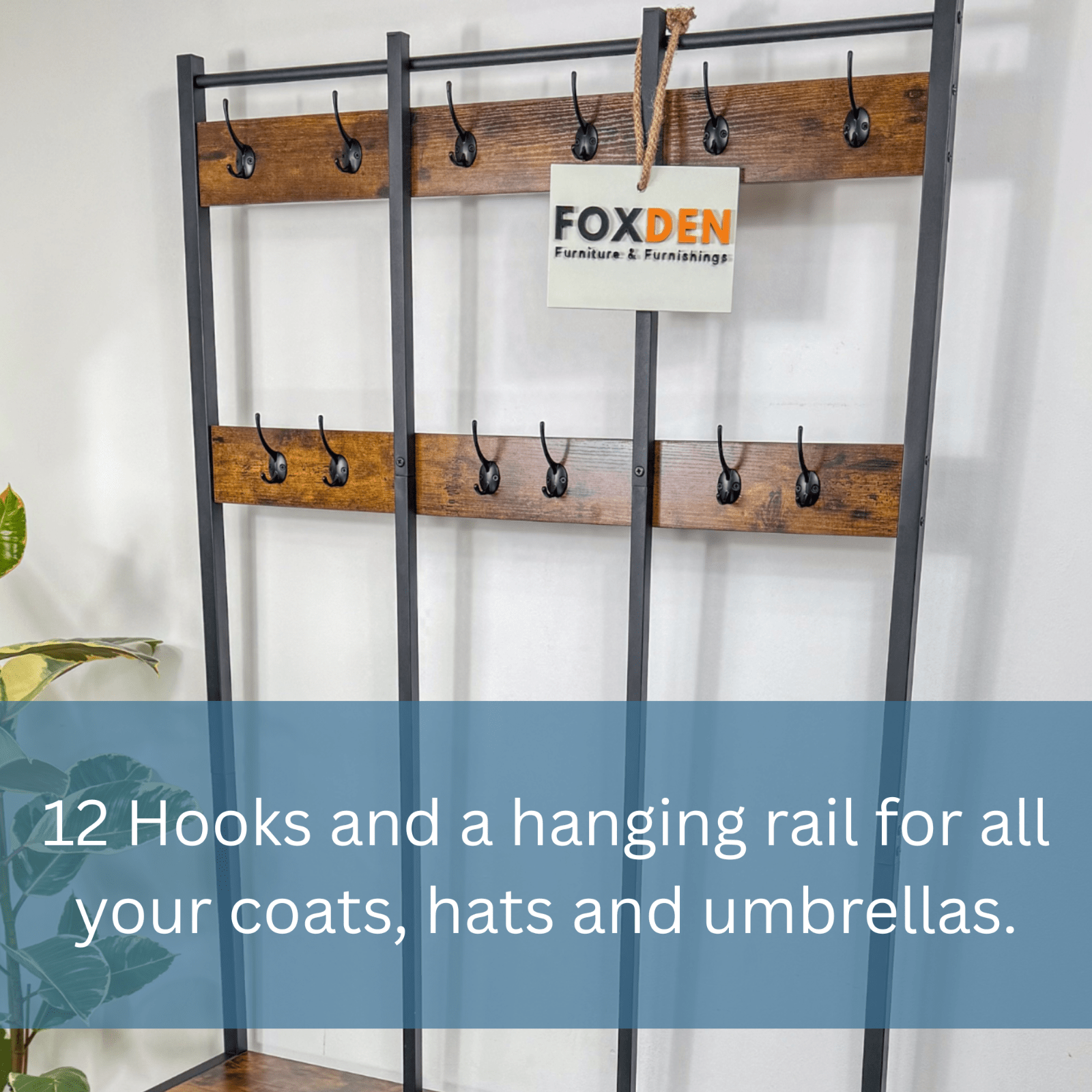 Large Rustic Coat Rack With Seat Shoe Rack Hall Tree Entryway Shoe Bench Shelves - Home and Garden Furniture Shop - rustic - furniture