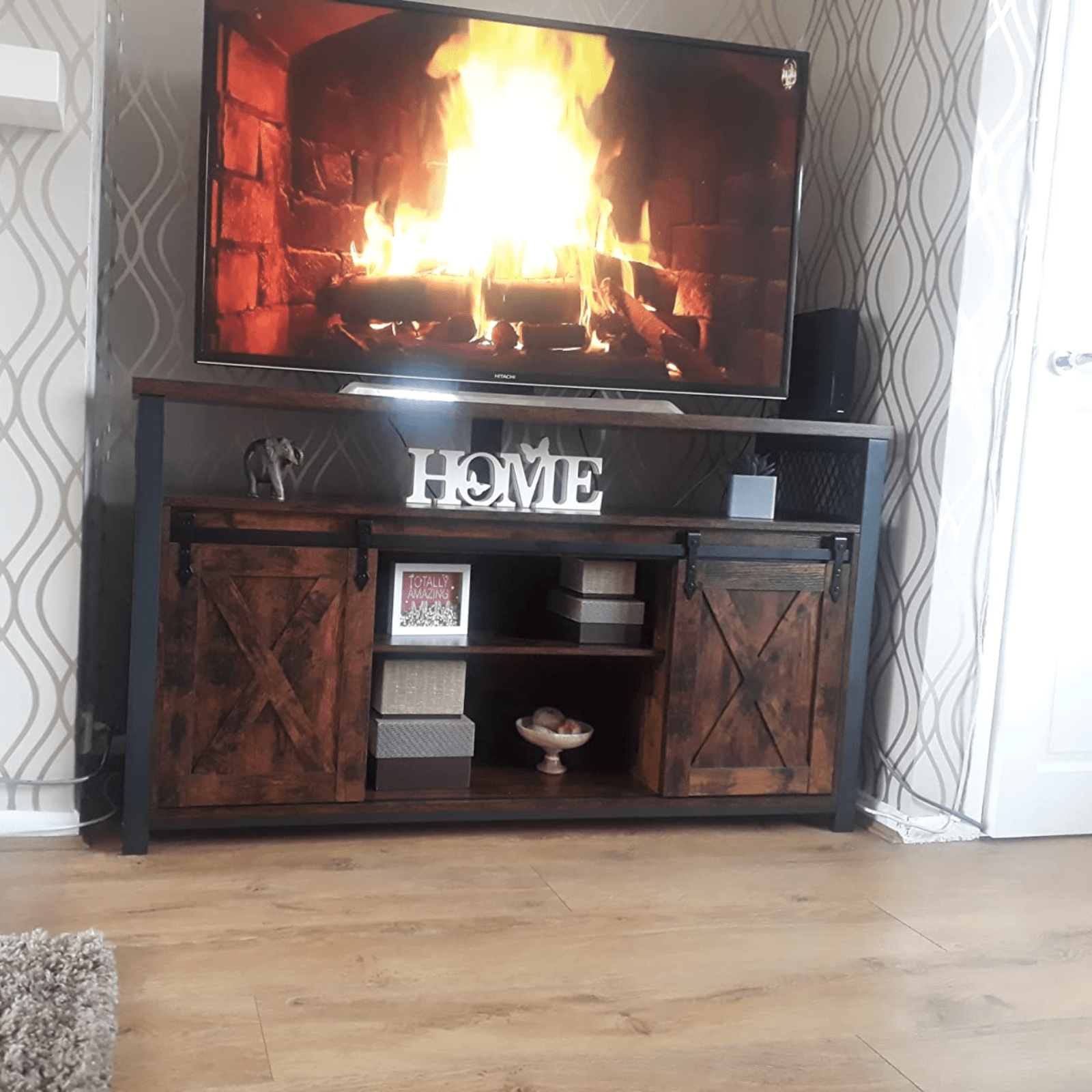 Large Rustic TV Stand Cabinet TV Unit Storage Media Center Living Room Furniture - Home and Garden Furniture Shop - #rustic - furniture#