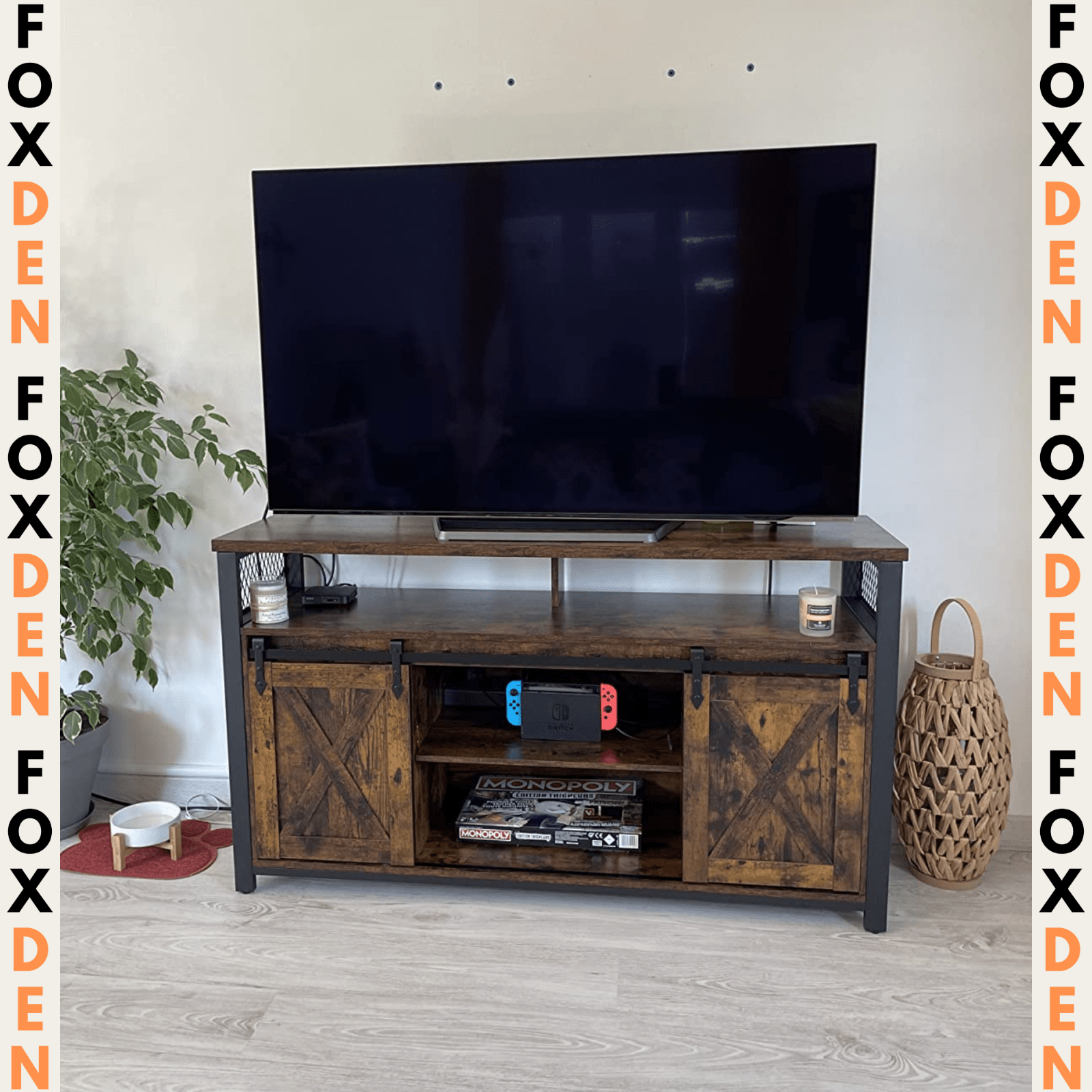 Large Rustic TV Stand Cabinet TV Unit Storage Media Center Living Room Furniture - Home and Garden Furniture Shop - rustic - furniture