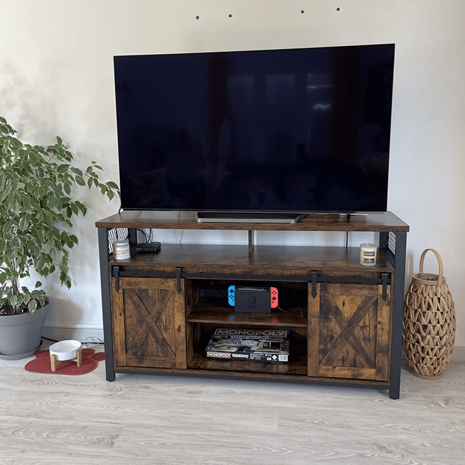 Large Rustic TV Stand Cabinet TV Unit Storage Media Center Living Room Furniture - Home and Garden Furniture Shop - #rustic - furniture#