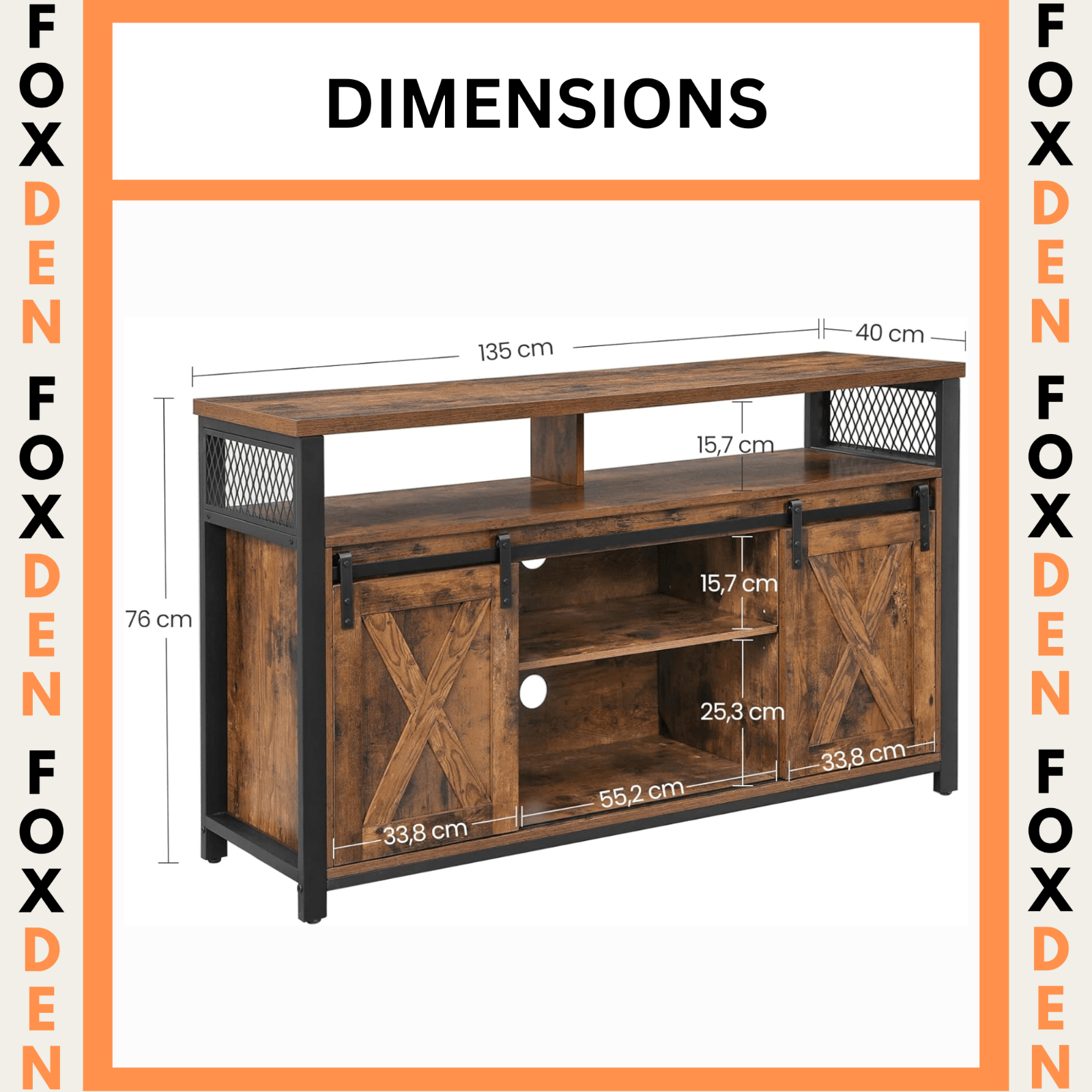 Large Rustic TV Stand Cabinet TV Unit Storage Media Center Living Room Furniture - Home and Garden Furniture Shop - rustic - furniture