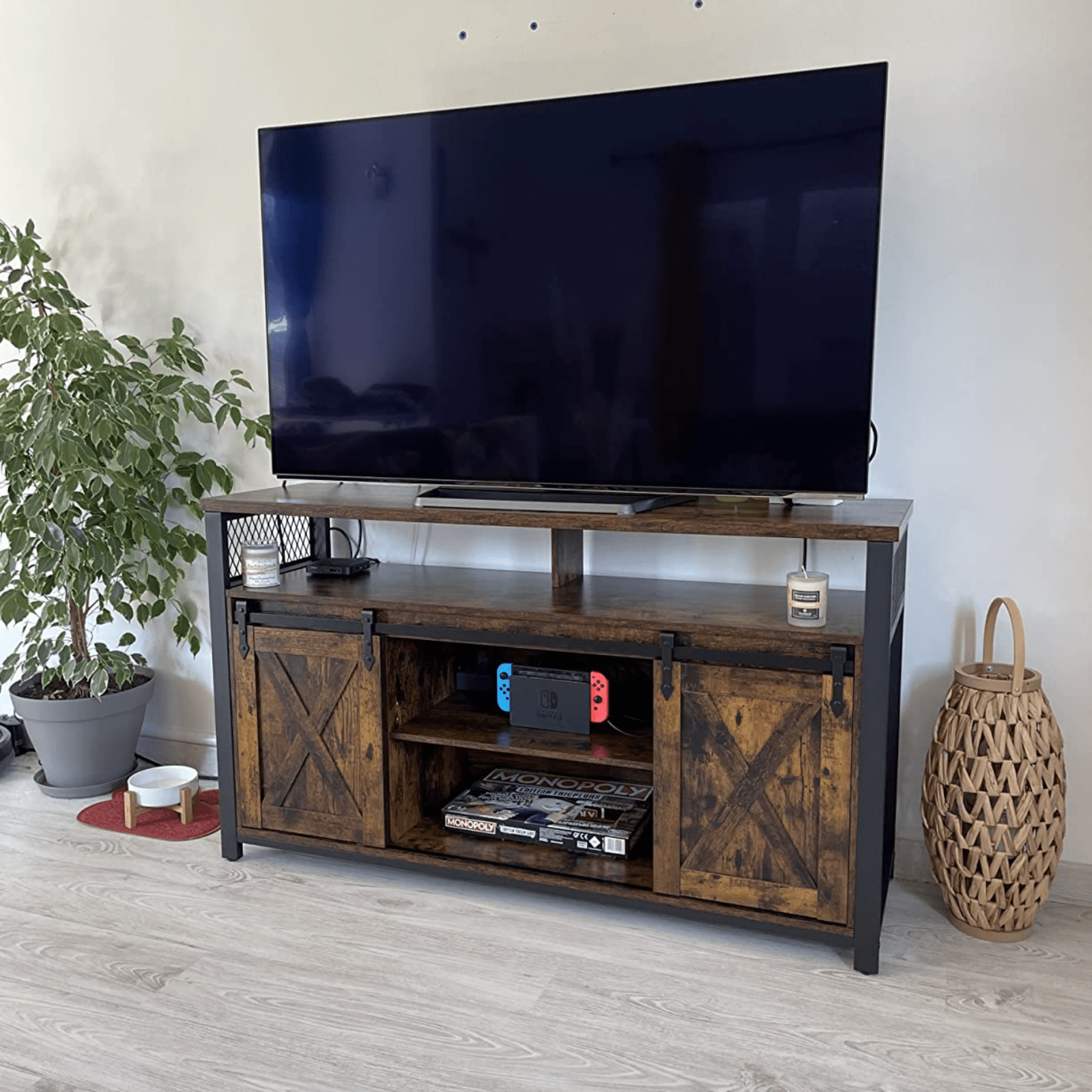 Large Rustic TV Stand Cabinet TV Unit Storage Media Center Living Room Furniture - Home and Garden Furniture Shop - #rustic - furniture#