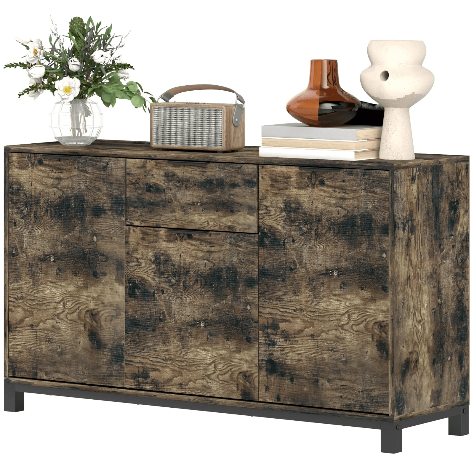 Large Sideboard Storage Cabinet for Living Room Industrial Cupboard Doors Drawer - Home and Garden Furniture Shop - #rustic - furniture#