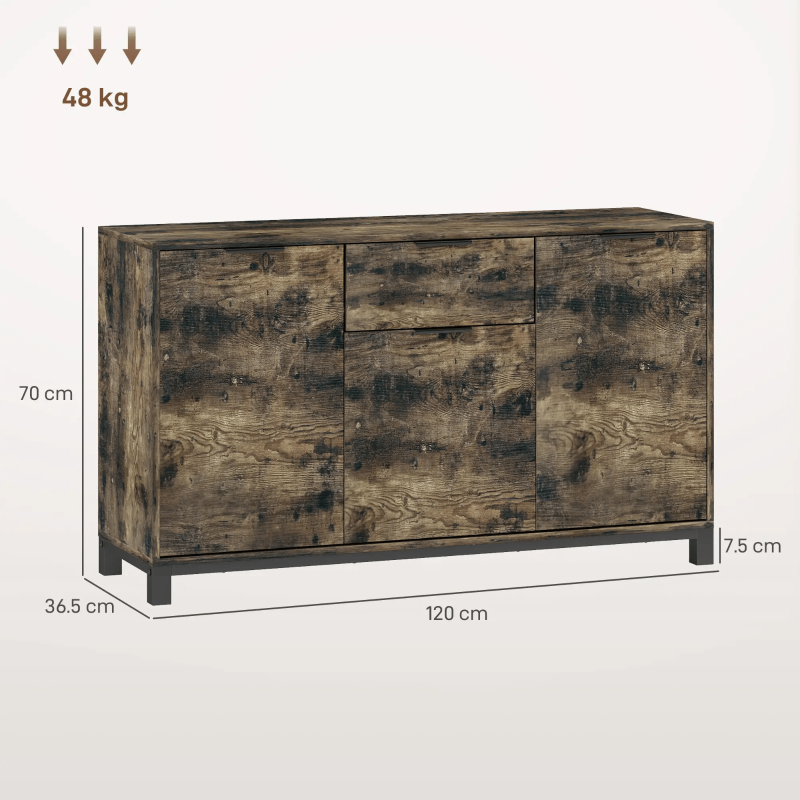 Large Sideboard Storage Cabinet for Living Room Industrial Cupboard Doors Drawer - Home and Garden Furniture Shop - #rustic - furniture#