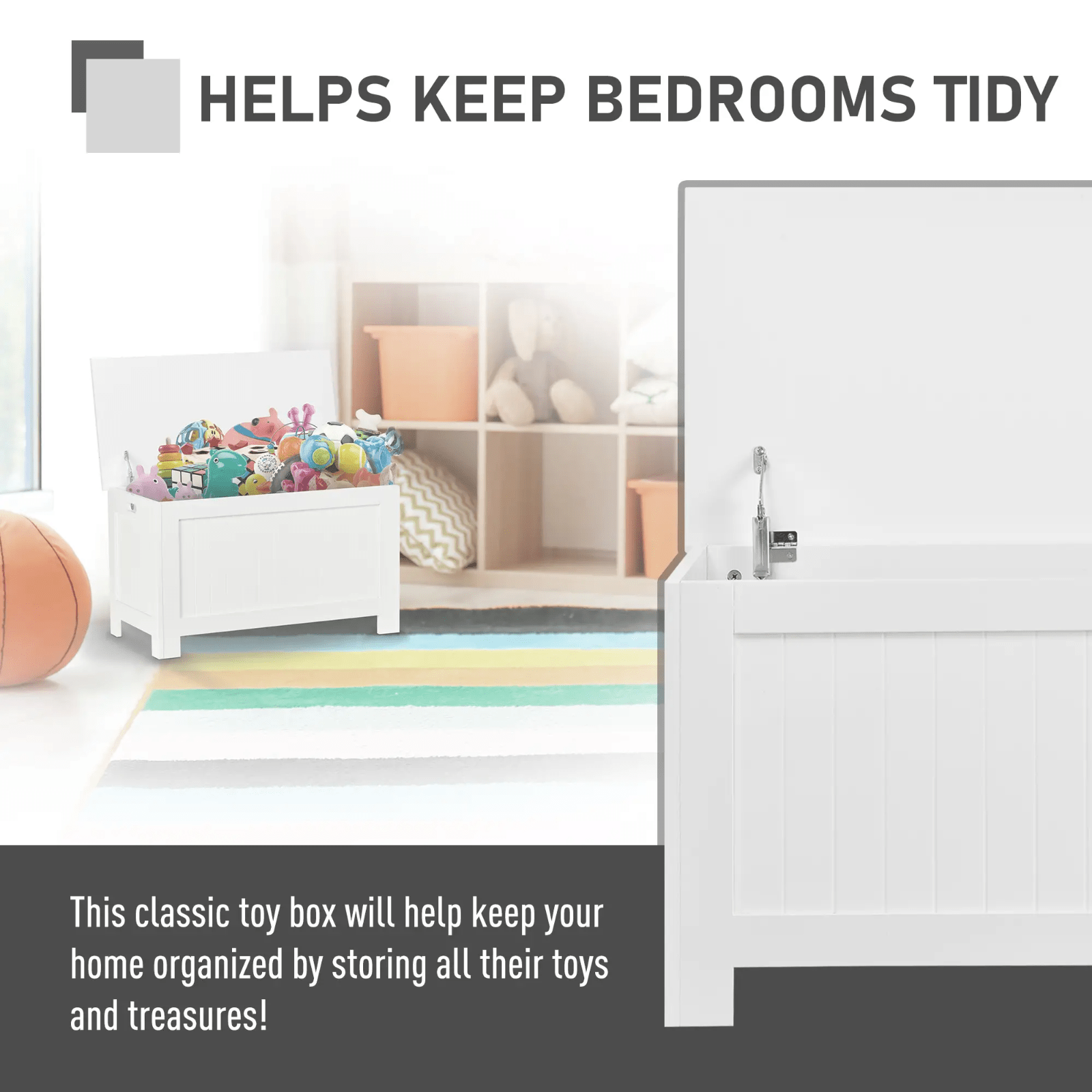 Large Storage Box Toy Chest Window Seat Bedroom Bed End Seat Ottomon Safety Lid - Home and Garden Furniture Shop - rustic - furniture