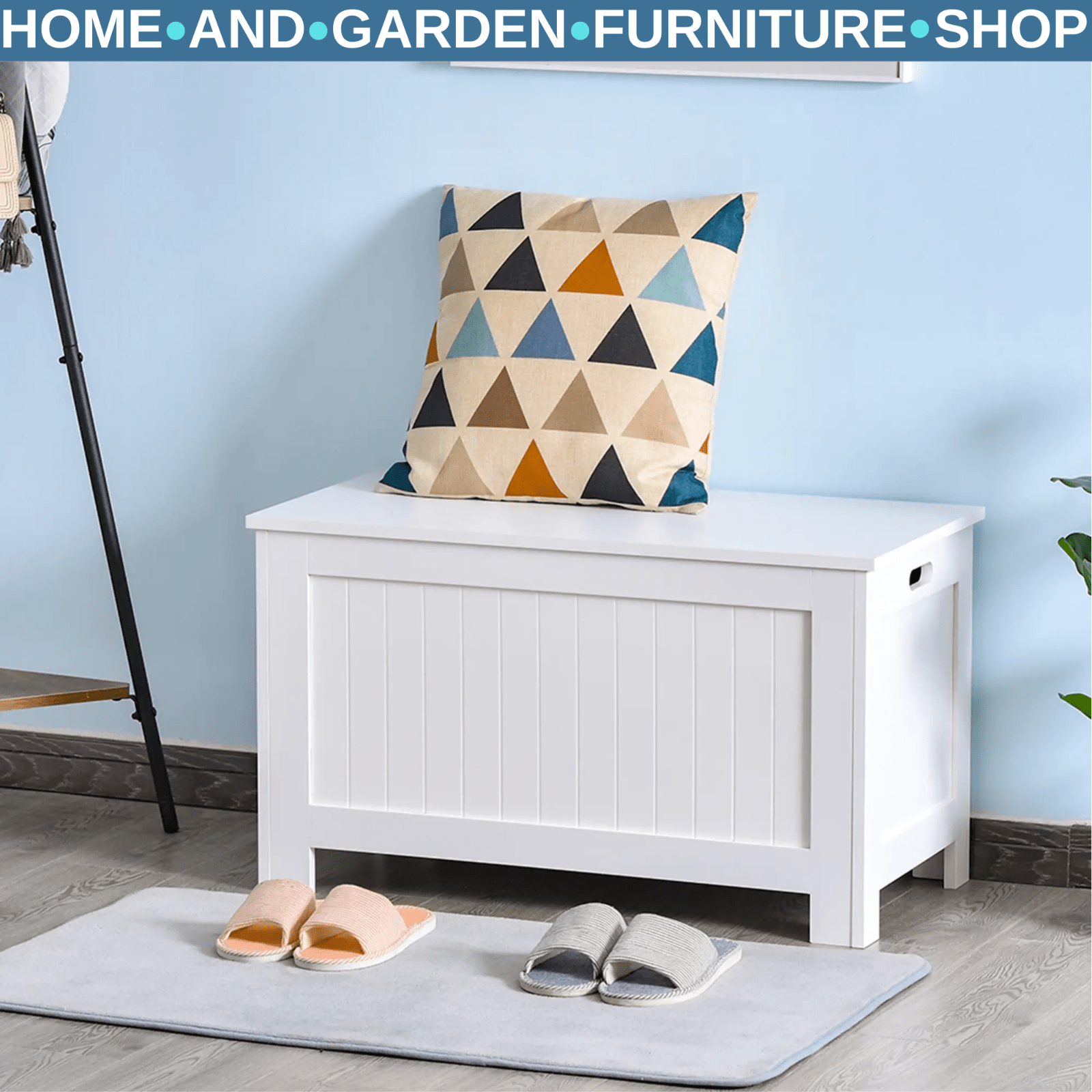 Large Storage Box Toy Chest Window Seat Bedroom Bed End Seat Ottomon Safety Lid - Home and Garden Furniture Shop - rustic - furniture