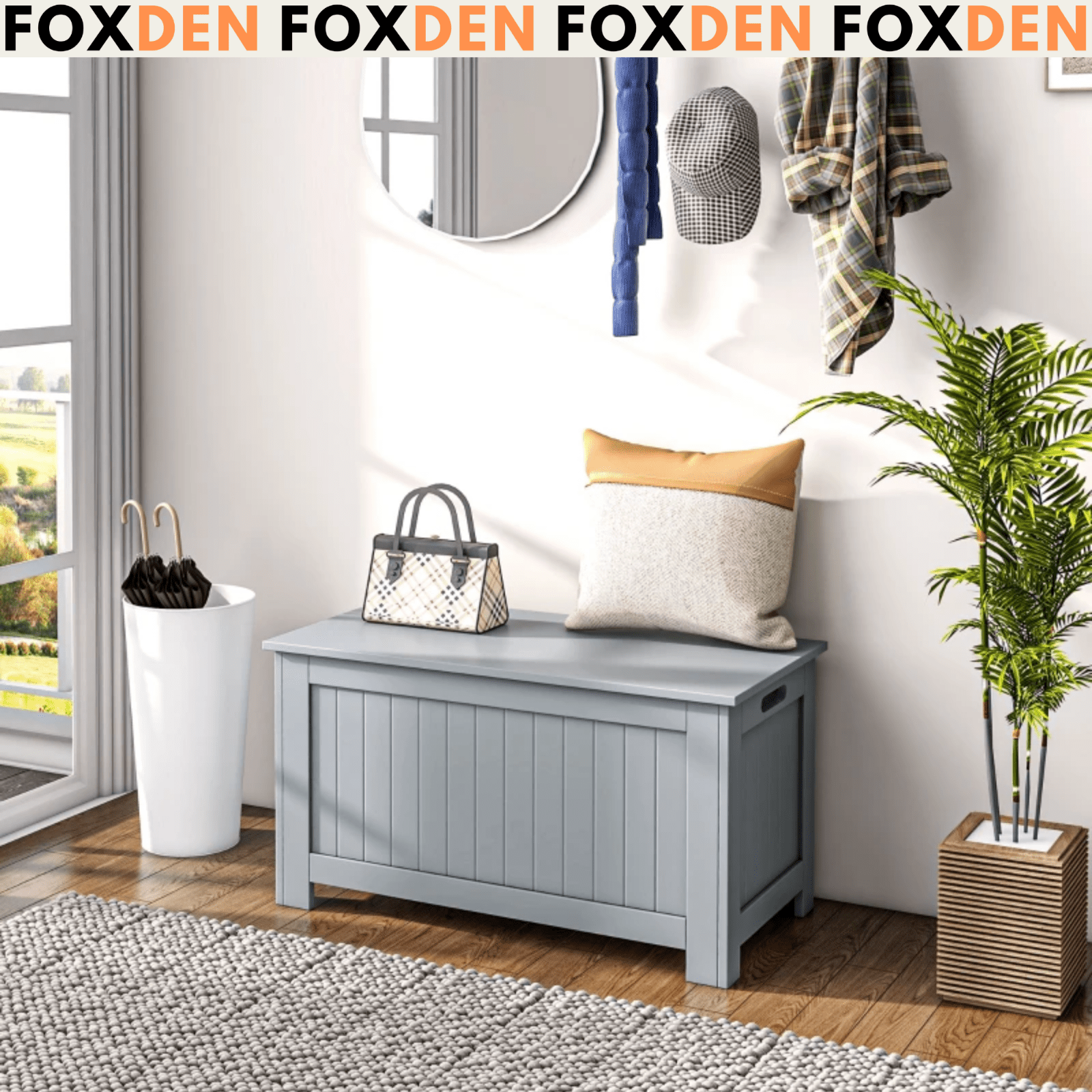 Large Storage Chest Toy Box Window Seat Bedroom Bed End Seat Ottomon Safety Lid - Home and Garden Furniture Shop - #rustic - furniture#