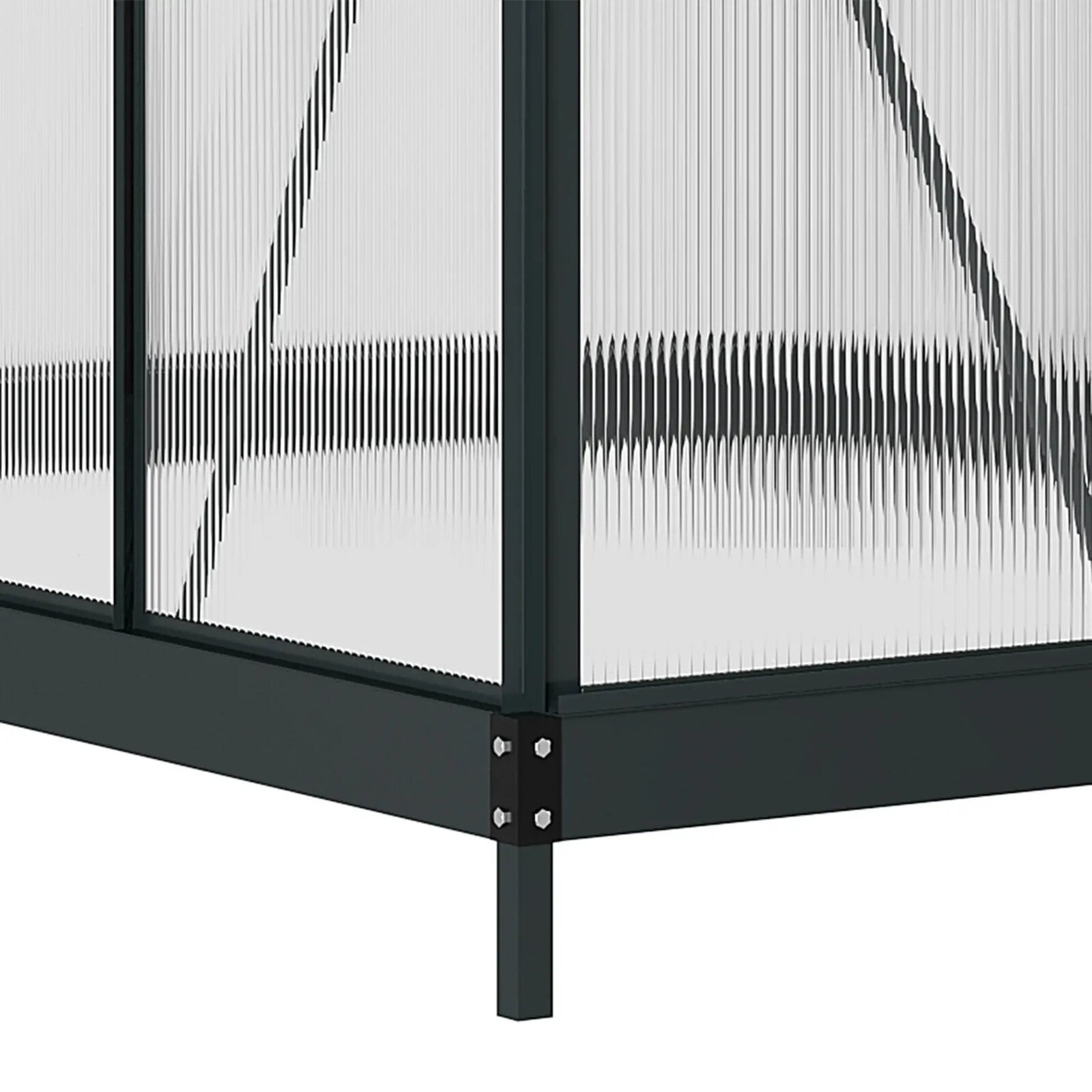 Large Walk In Greenhouse Polycarbonate Panels Aluminium Frame Galvanised Base - Home and Garden Furniture Shop - rustic - furniture