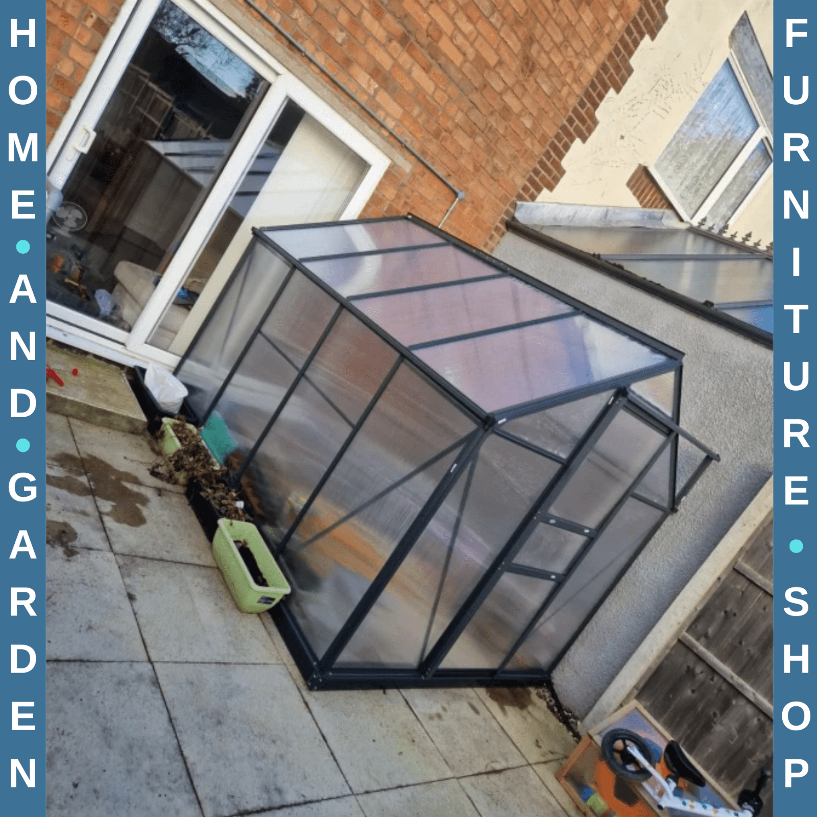 Large Walk In Greenhouse Polycarbonate Panels Aluminium Frame Galvanised Base - Home and Garden Furniture Shop - rustic - furniture