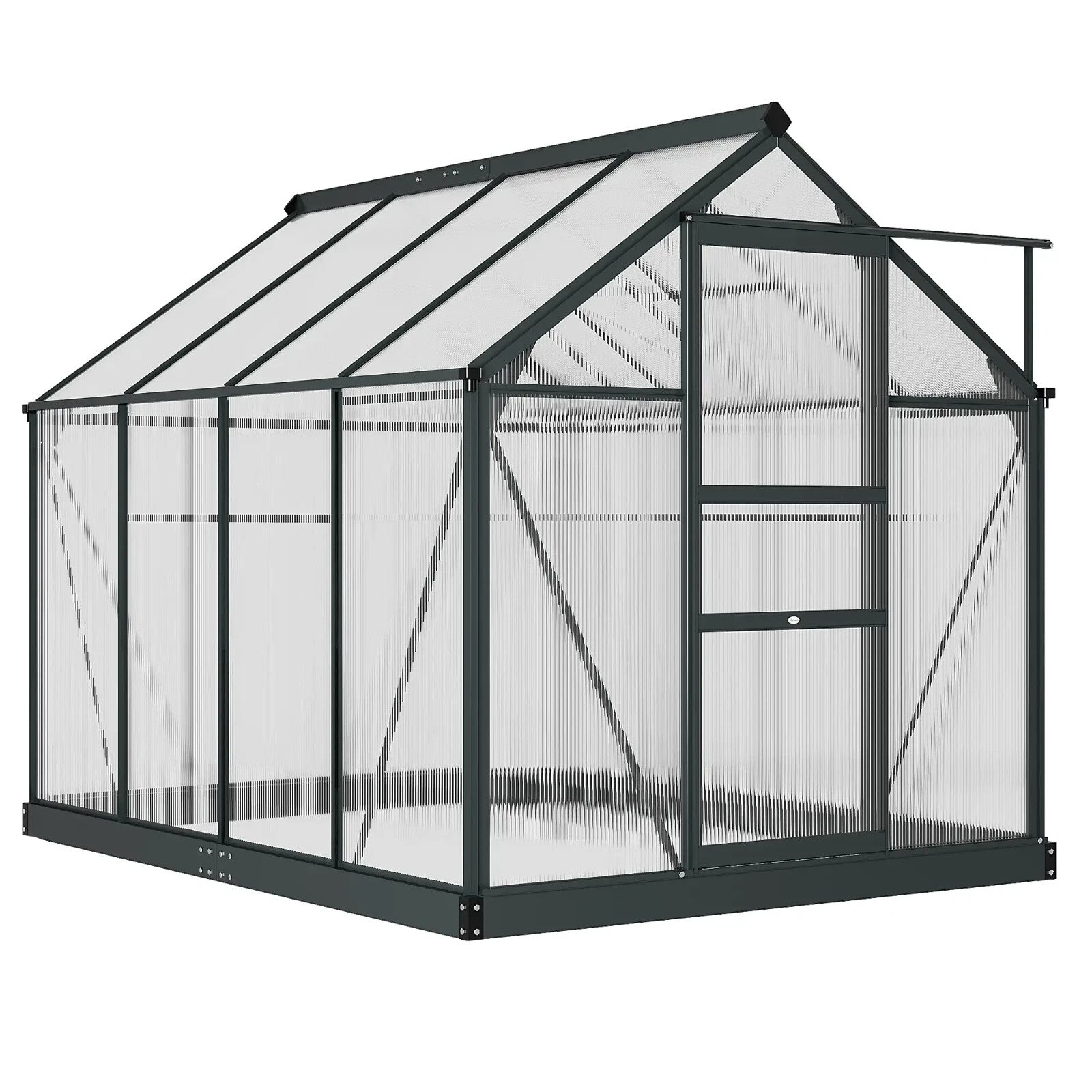 Large Walk In Greenhouse Polycarbonate Panels Aluminium Frame Galvanised Base - Home and Garden Furniture Shop - rustic - furniture