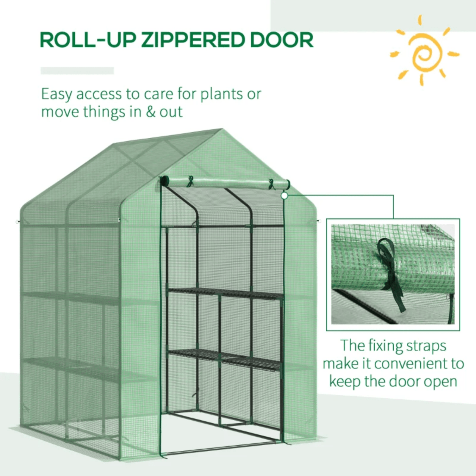 Large Walk In Greenhouse PVC Frame Shelves Reinforced Garden Plant Grow Nursery - Home and Garden Furniture Shop - rustic - furniture