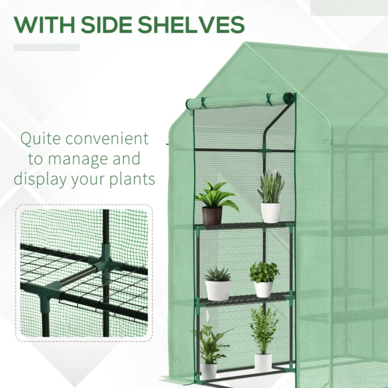 Large Walk In Greenhouse PVC Frame Shelves Reinforced Garden Plant Grow Nursery - Home and Garden Furniture Shop - rustic - furniture