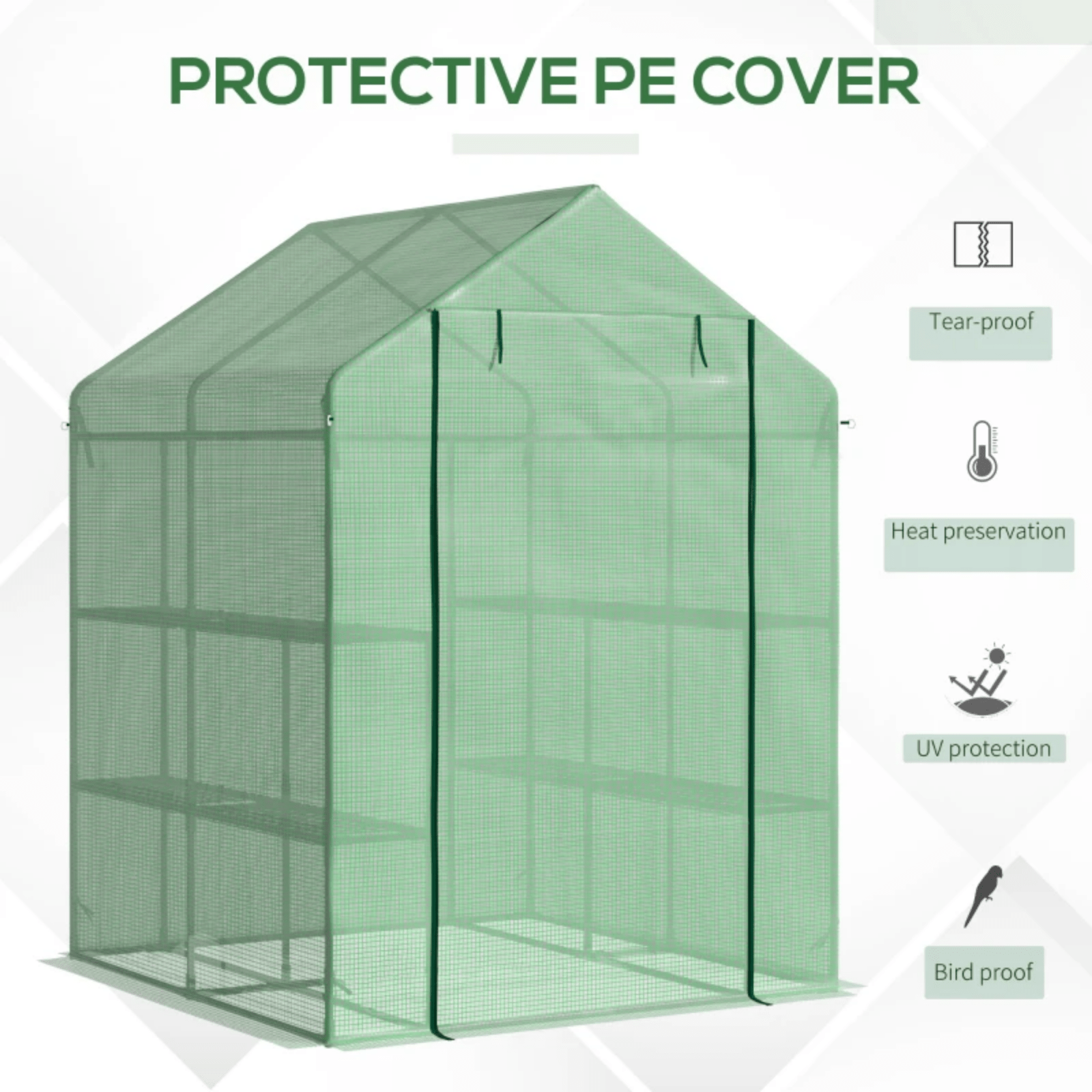 Large Walk In Greenhouse PVC Frame Shelves Reinforced Garden Plant Grow Nursery - Home and Garden Furniture Shop - rustic - furniture