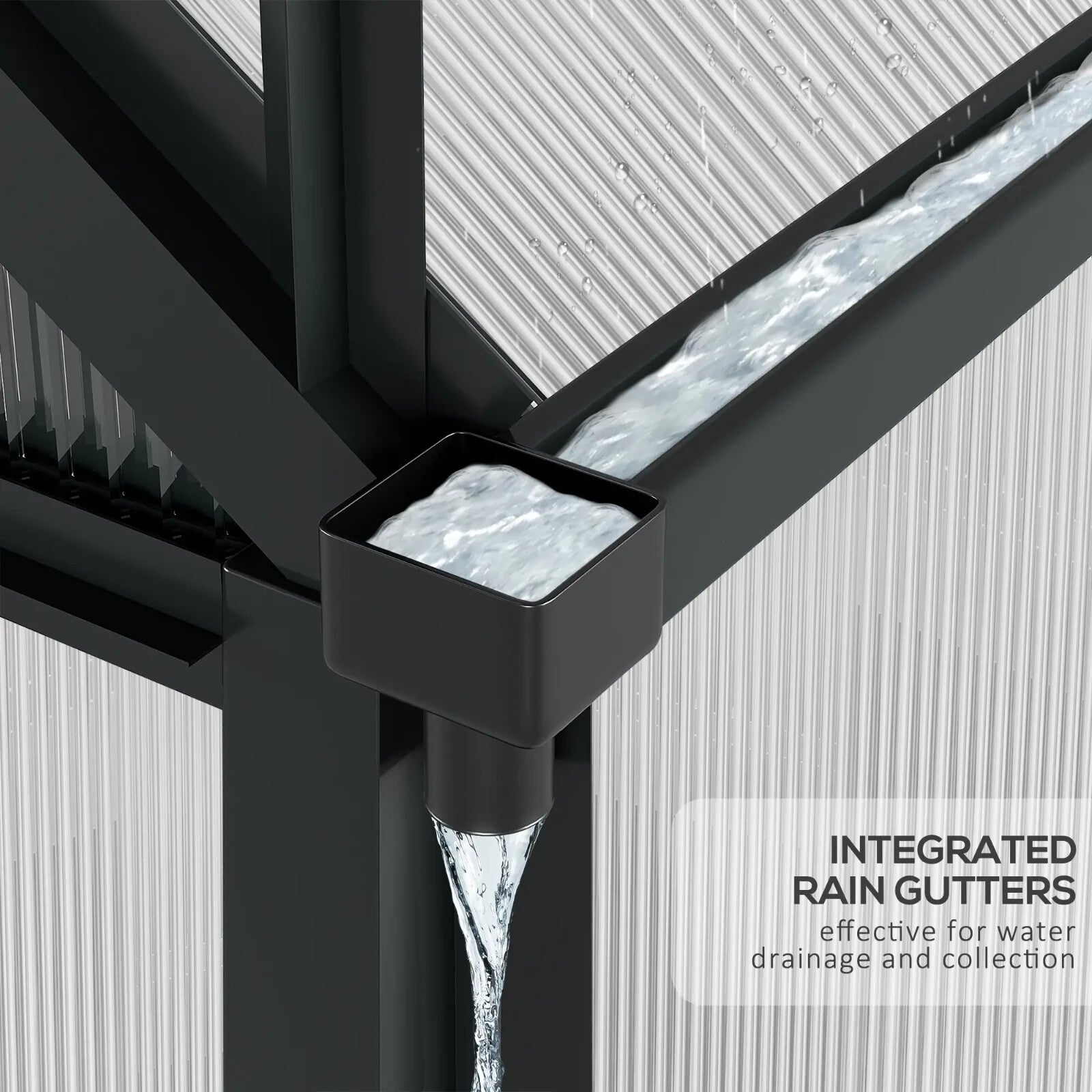 Large Walk - In Polycarbonate Greenhouse Aluminium Frame Galvanised Base Garden - Home and Garden Furniture Shop - rustic - furniture