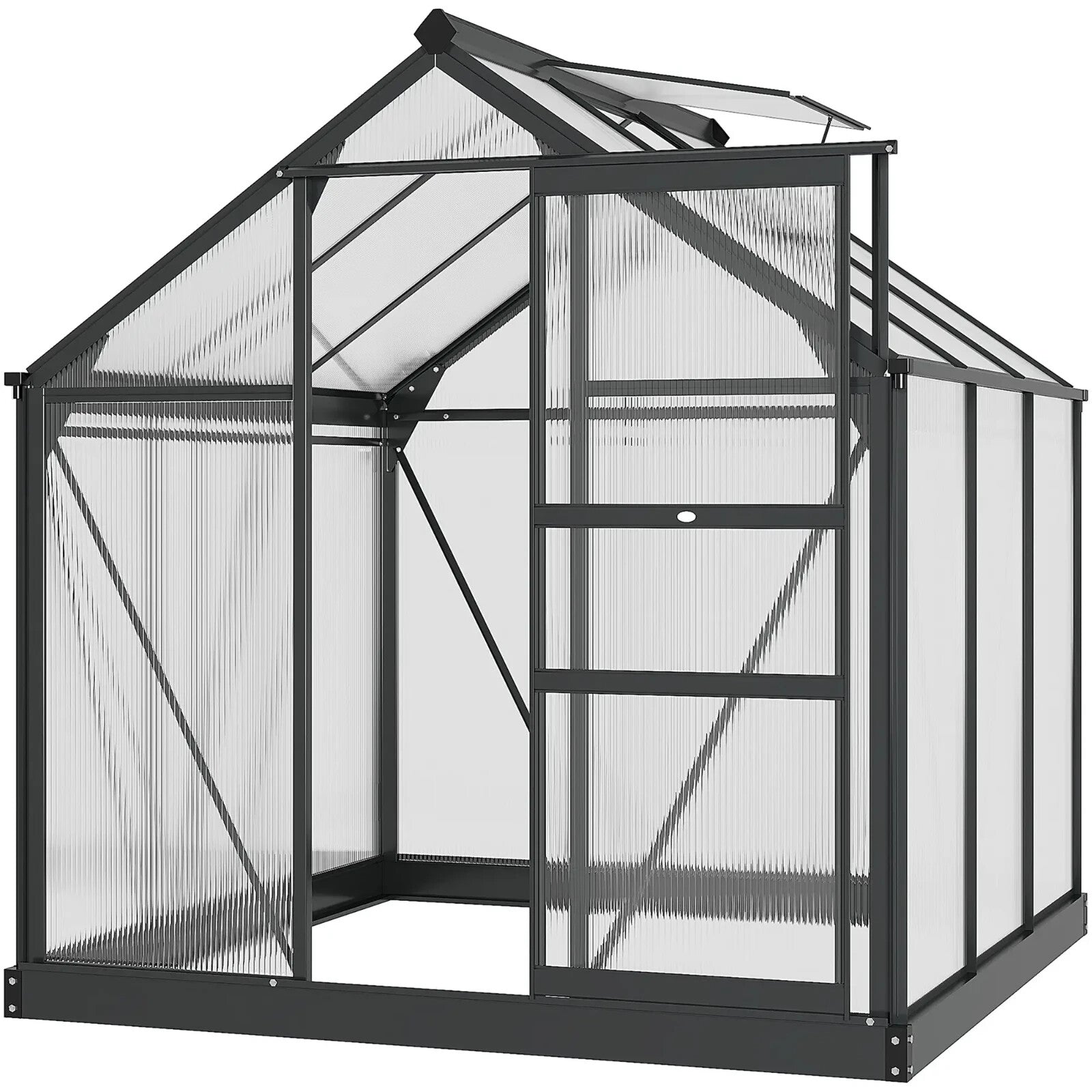 Large Walk - In Polycarbonate Greenhouse Aluminium Frame Galvanised Base,Garden - Home and Garden Furniture Shop - rustic - furniture