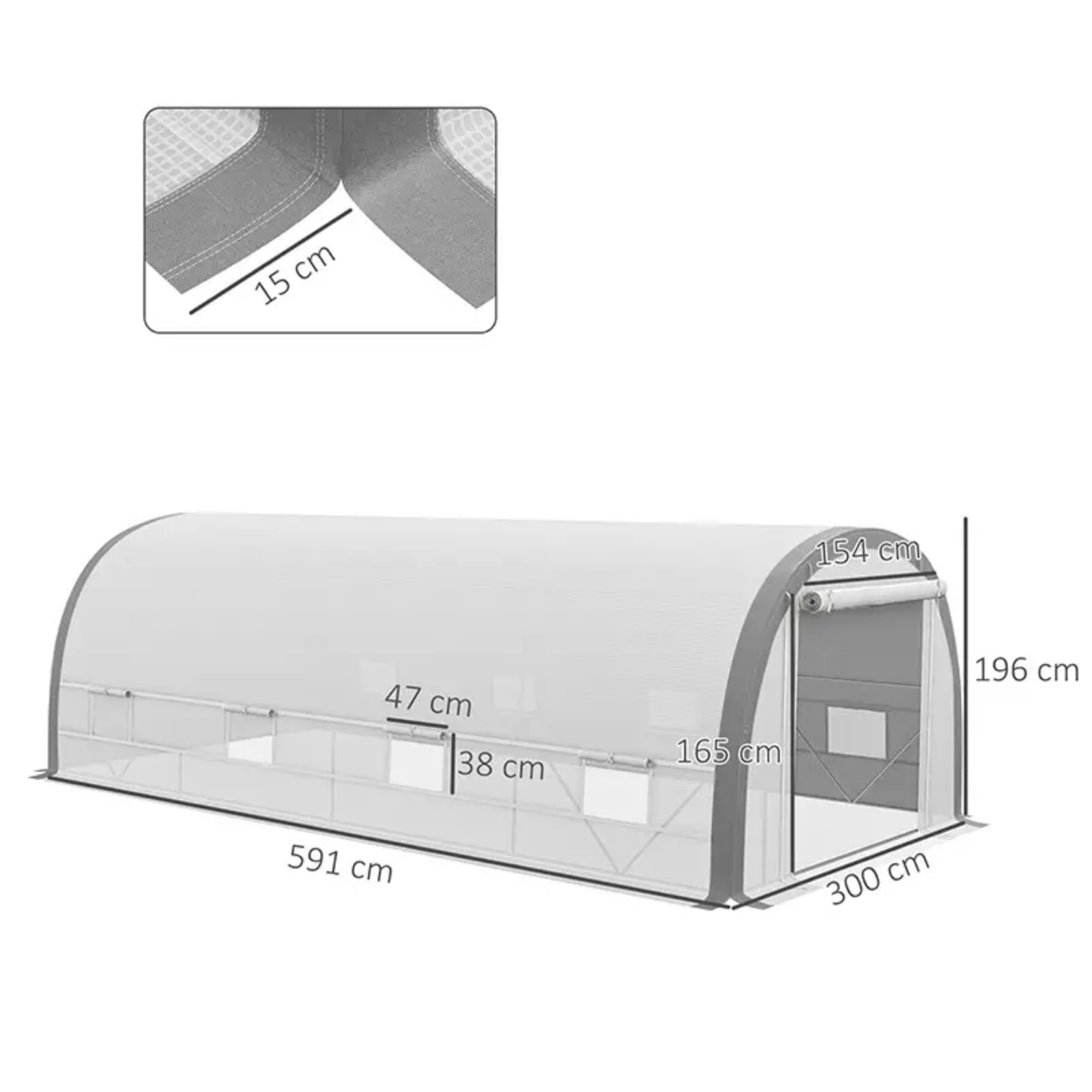 Large Walk In Polytunnel Greenhouse Plant Tent Metal Frame Outdoor Grow House - Home and Garden Furniture Shop - rustic - furniture