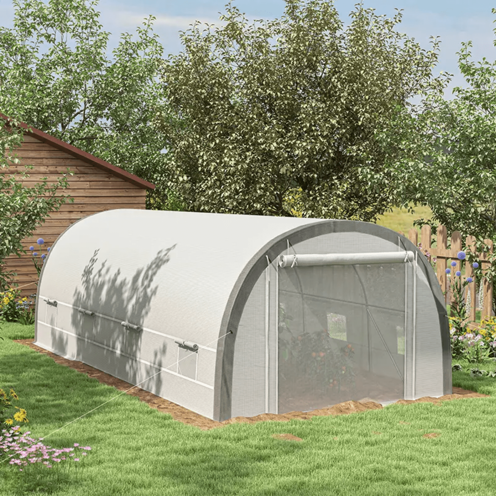 Large Walk In Polytunnel Greenhouse Plant Tent Metal Frame Outdoor Grow House - Home and Garden Furniture Shop - rustic - furniture